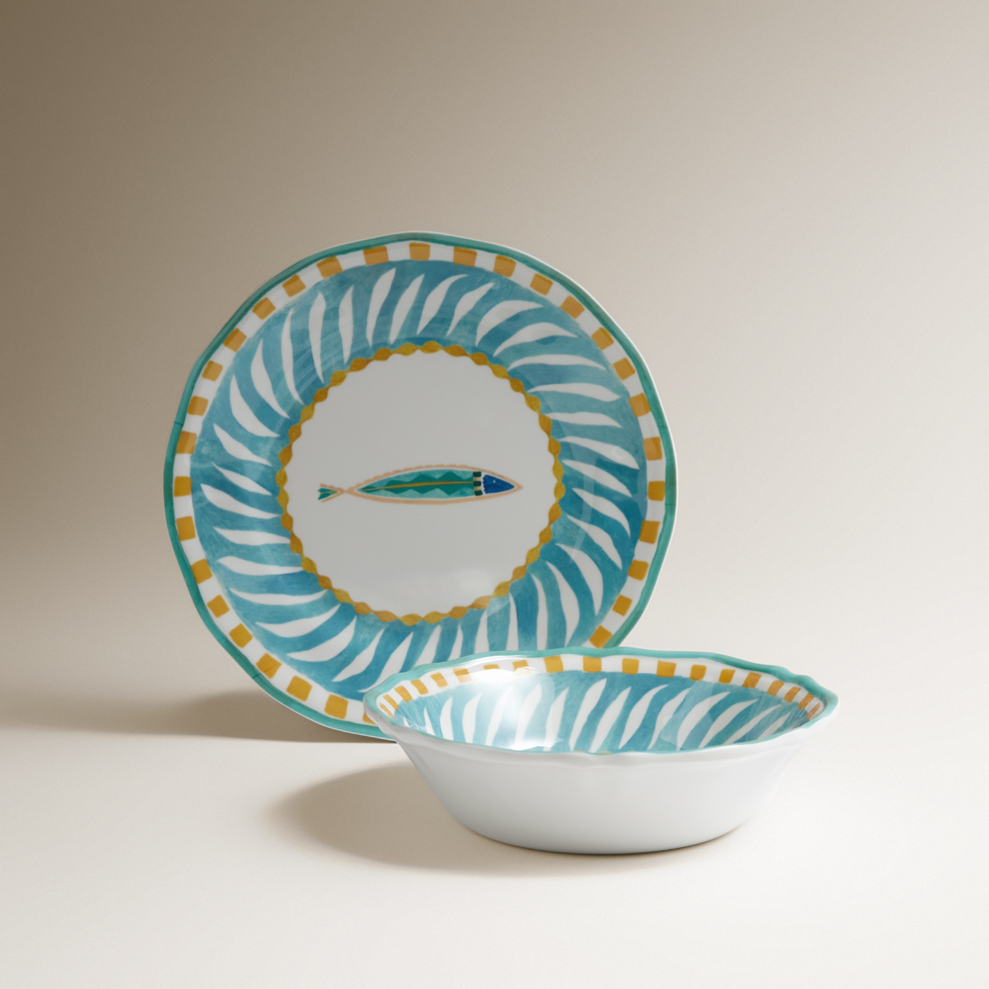 Prato de Sobremesa de Melamina Anchova Atlantis Azul-5