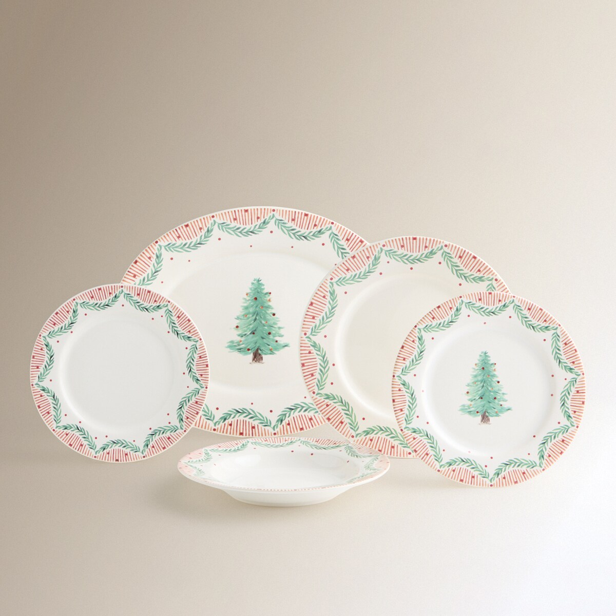 Plato de postre Árbol Christmas Trees Navidad Multicolor-5