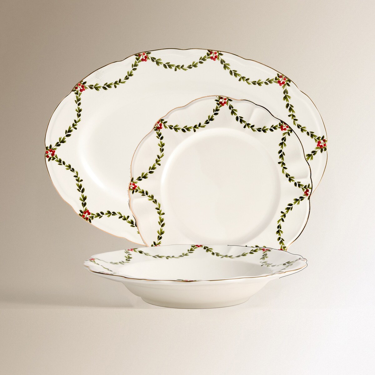 Prato de Sobremesa Mistletoe Multicolor-5