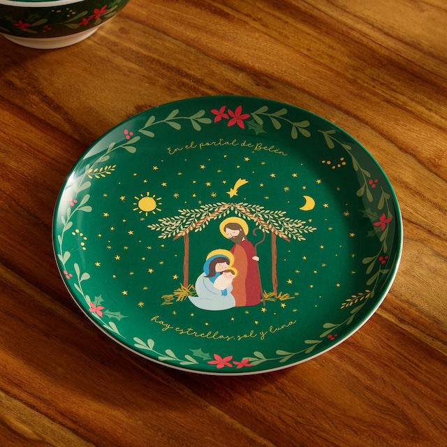 Imagen 0 de Plato de postre de melamina Portal de Belén