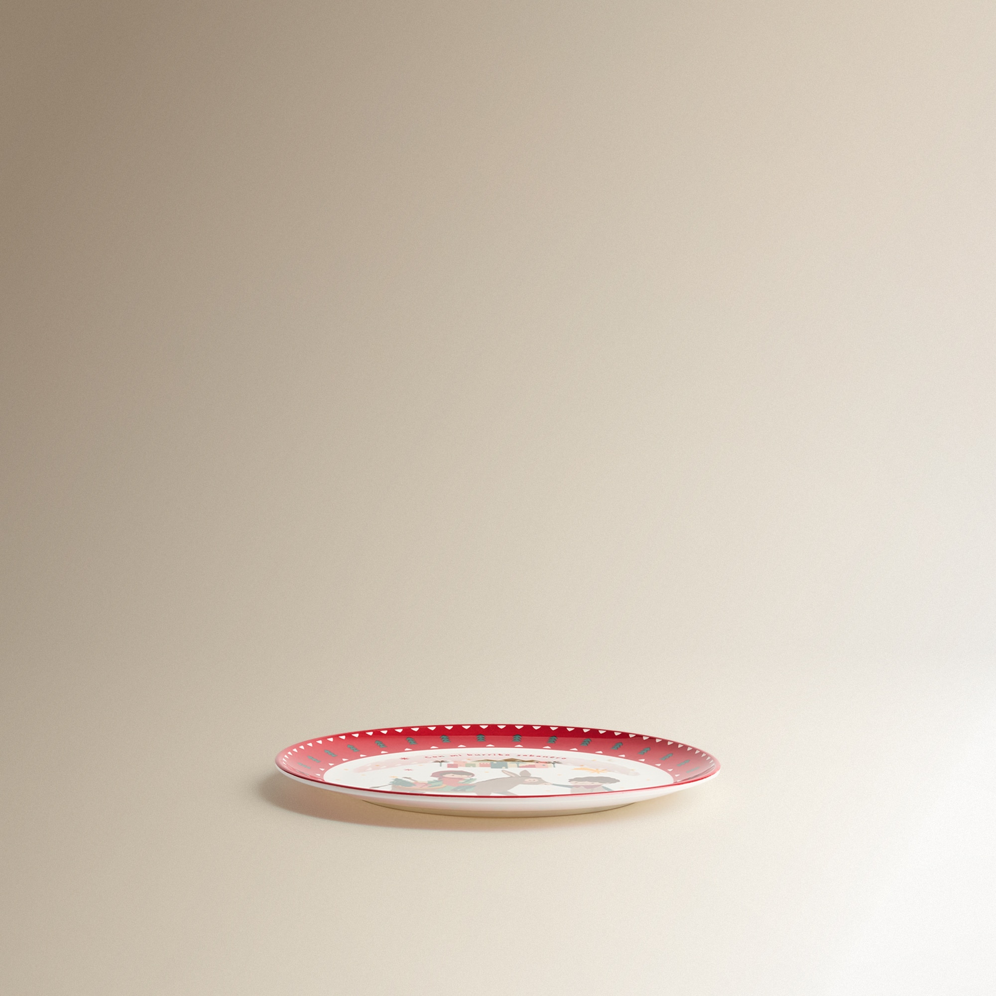 Plato de postre de melamina Burrito Sabanero Rojo-3
