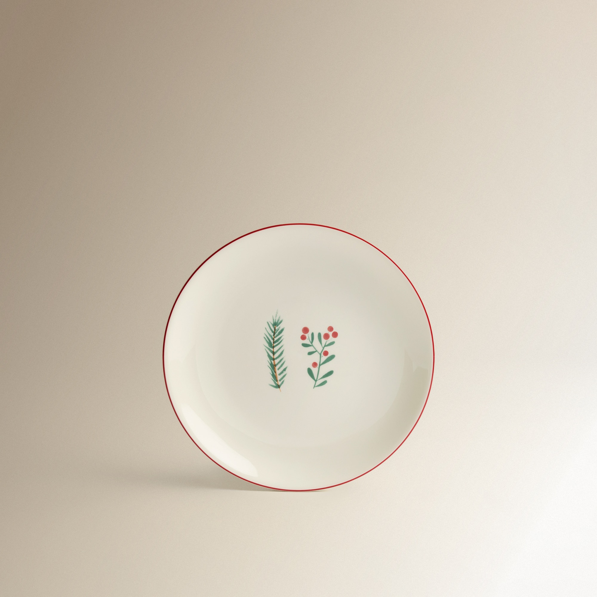 Plato de postre Berries Navidad Rojo-2