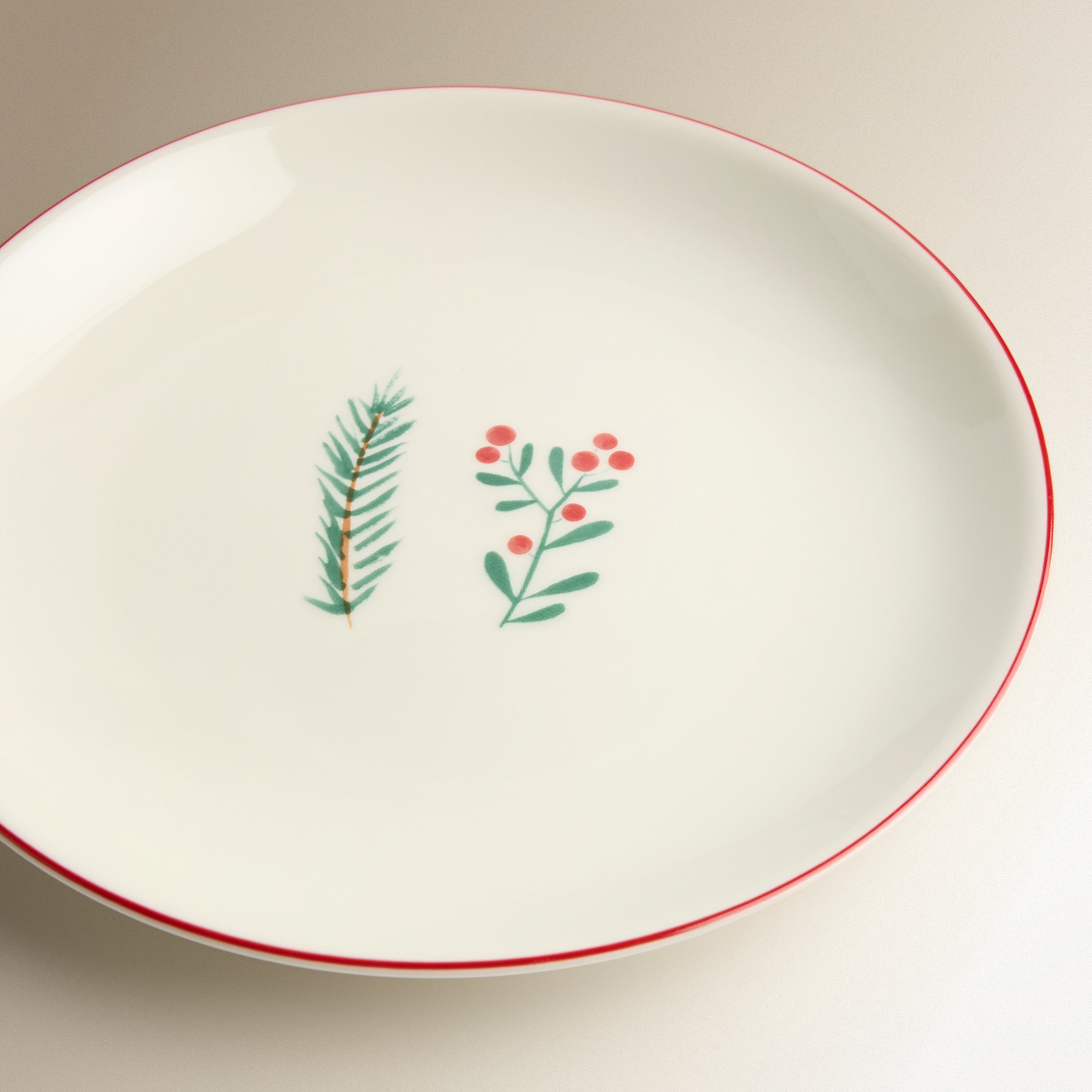 Plato de postre Berries Navidad Rojo-4