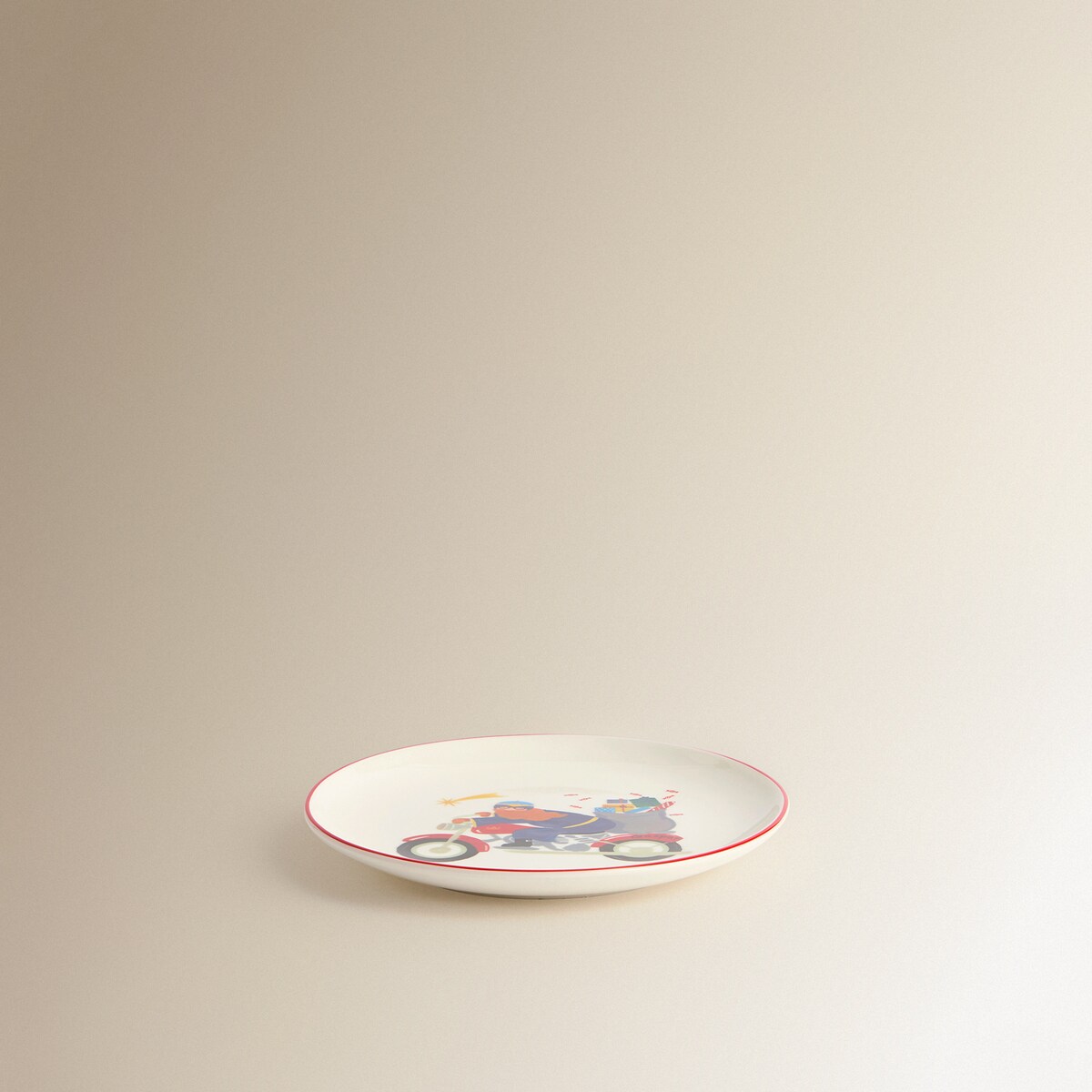 Plato de postre Rey Gaspar Navidad Rojo-3