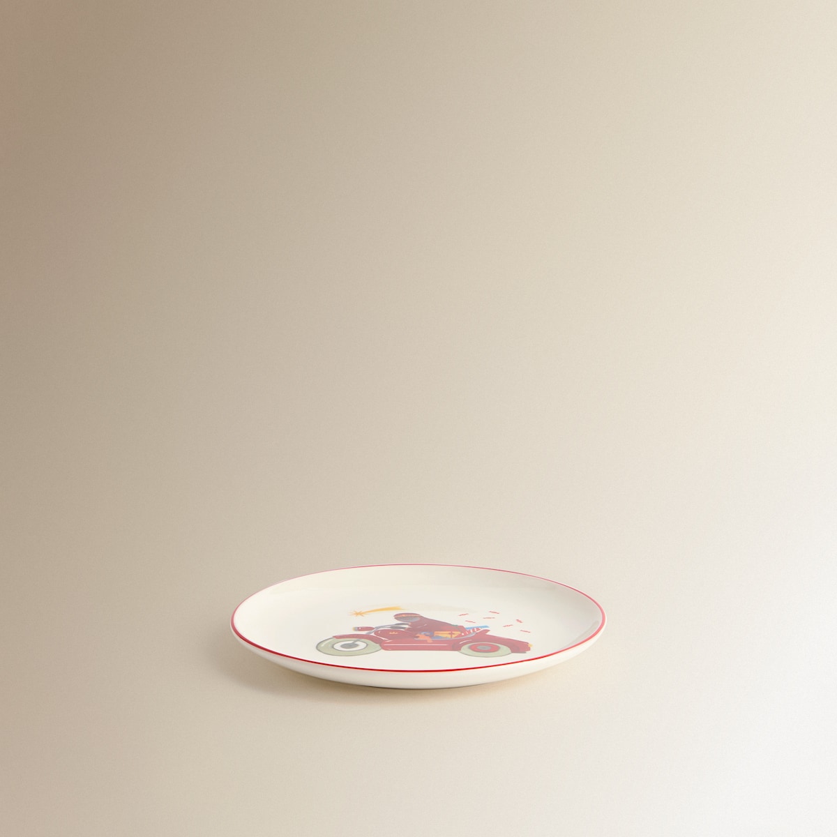 Plato de postre Rey Baltasar Navidad Rojo-3