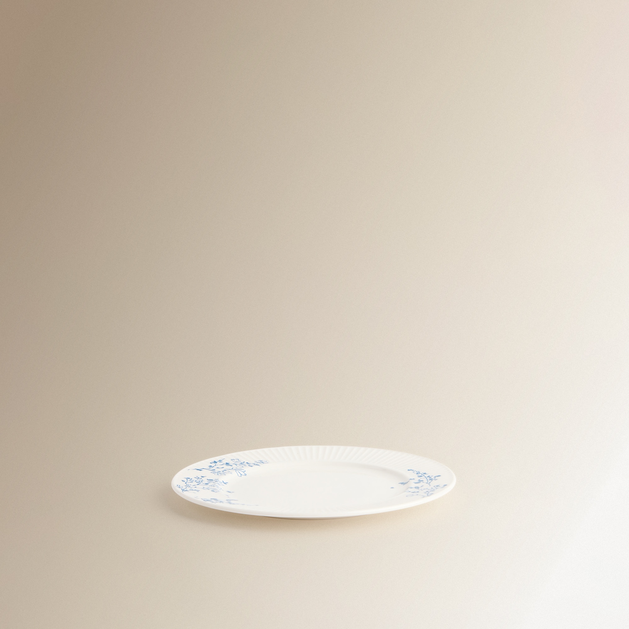 Plato de postre flores Hampton Blanco-3