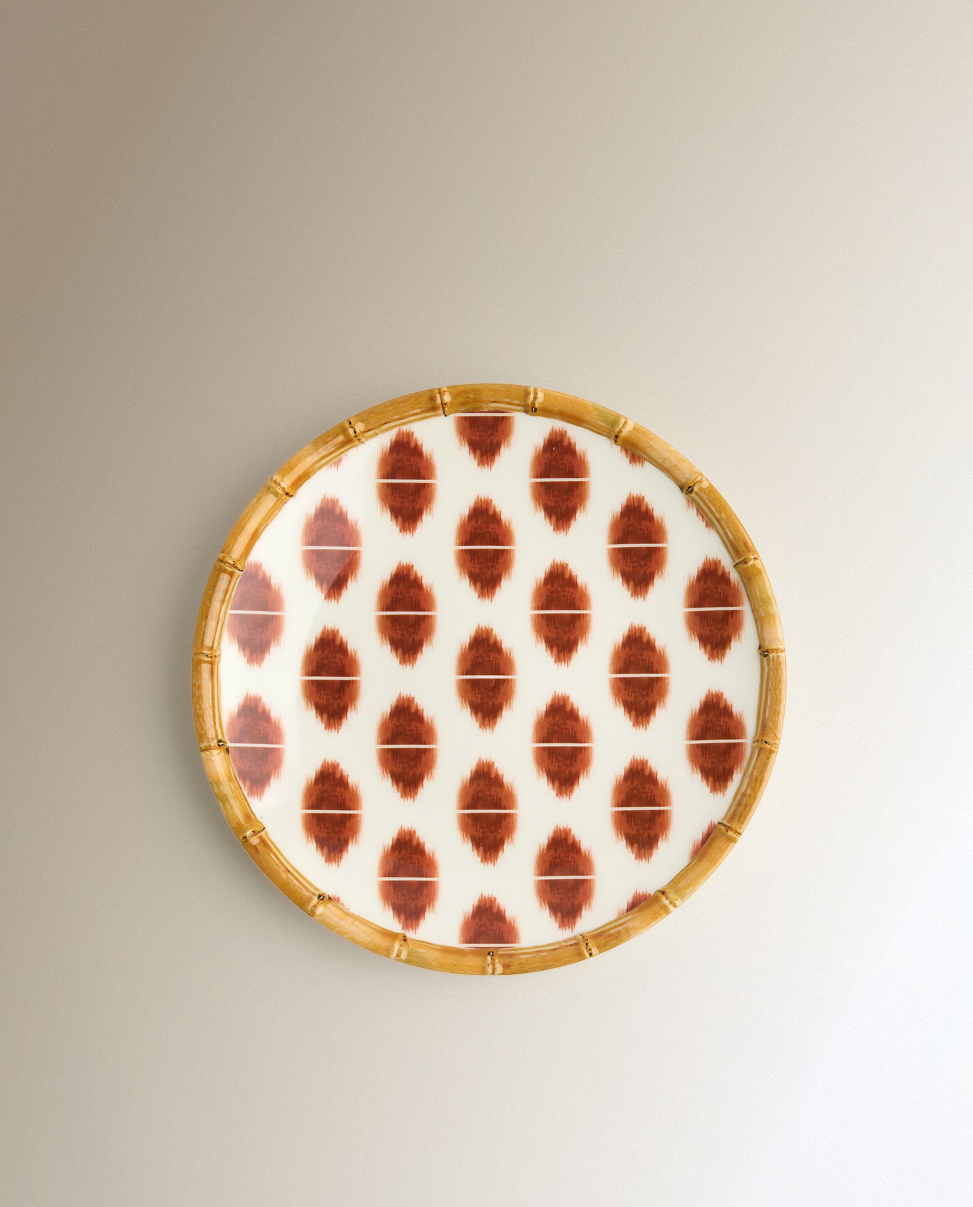 Plato de postre de melamina para exterior Ikat - Naranja Naranja-2