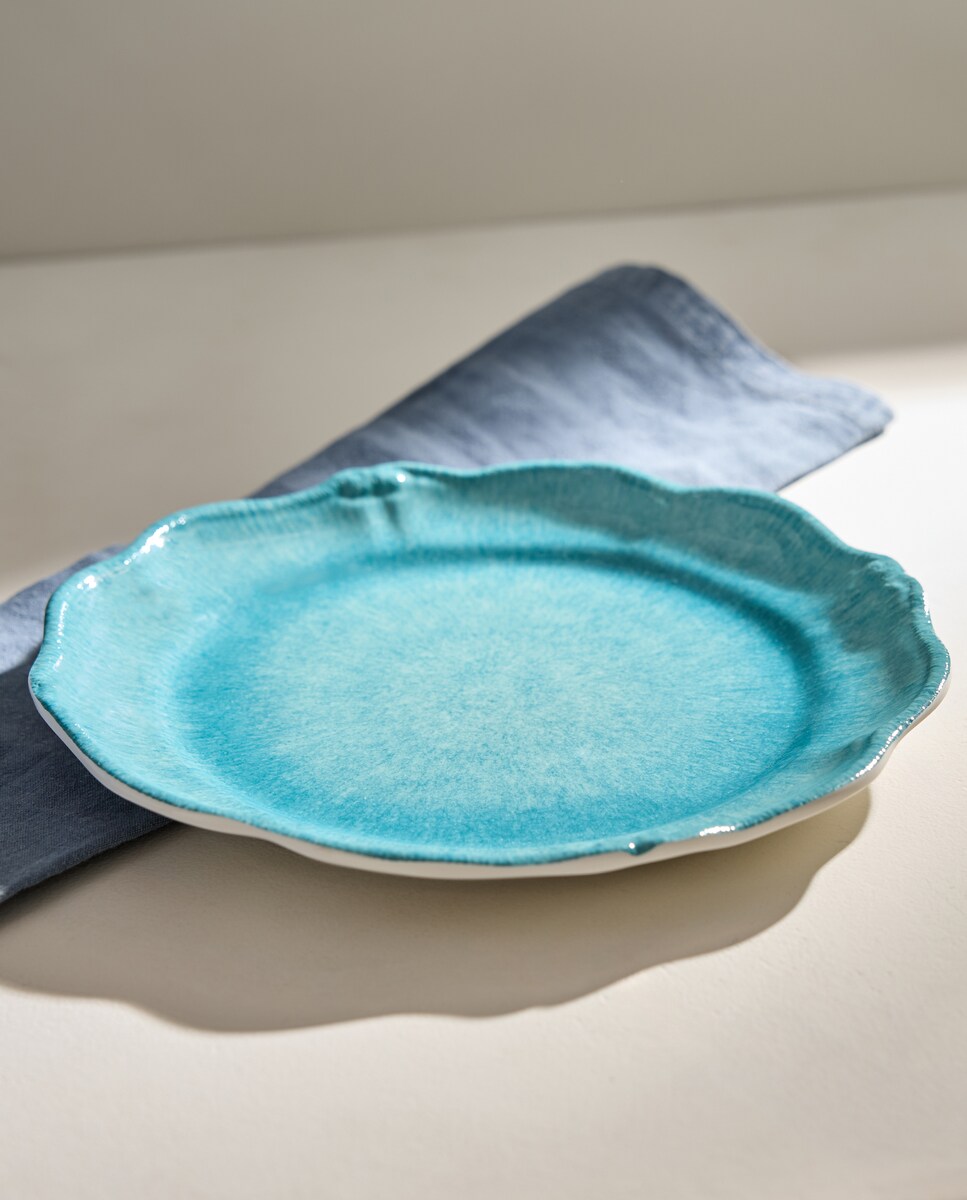 Imagen 0 de Plato de postre de melamina para exterior Reactivo Firenze Azul