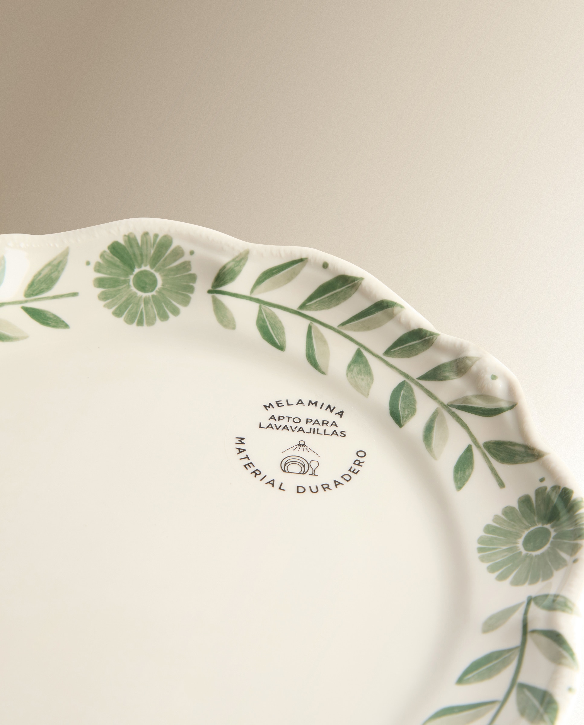 Plato de postre de melamina para exterior Fiore Firenze - Verde Verde-4