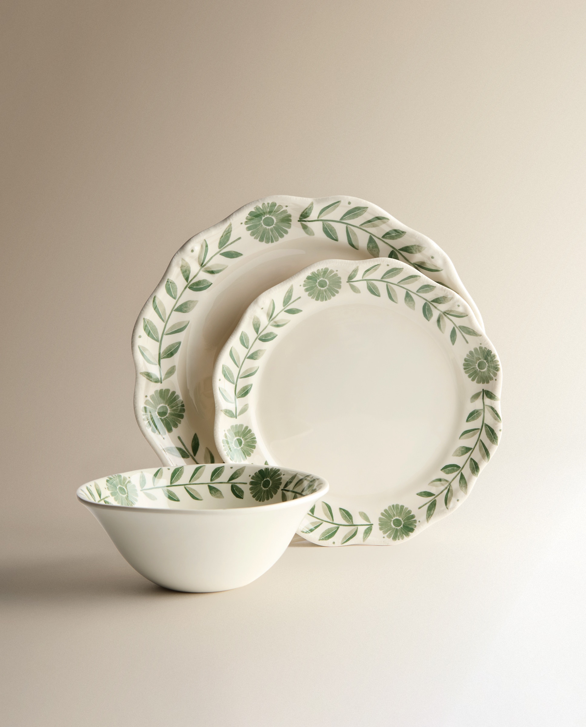 Plato de postre de melamina para exterior Fiore Firenze - Verde Verde-5