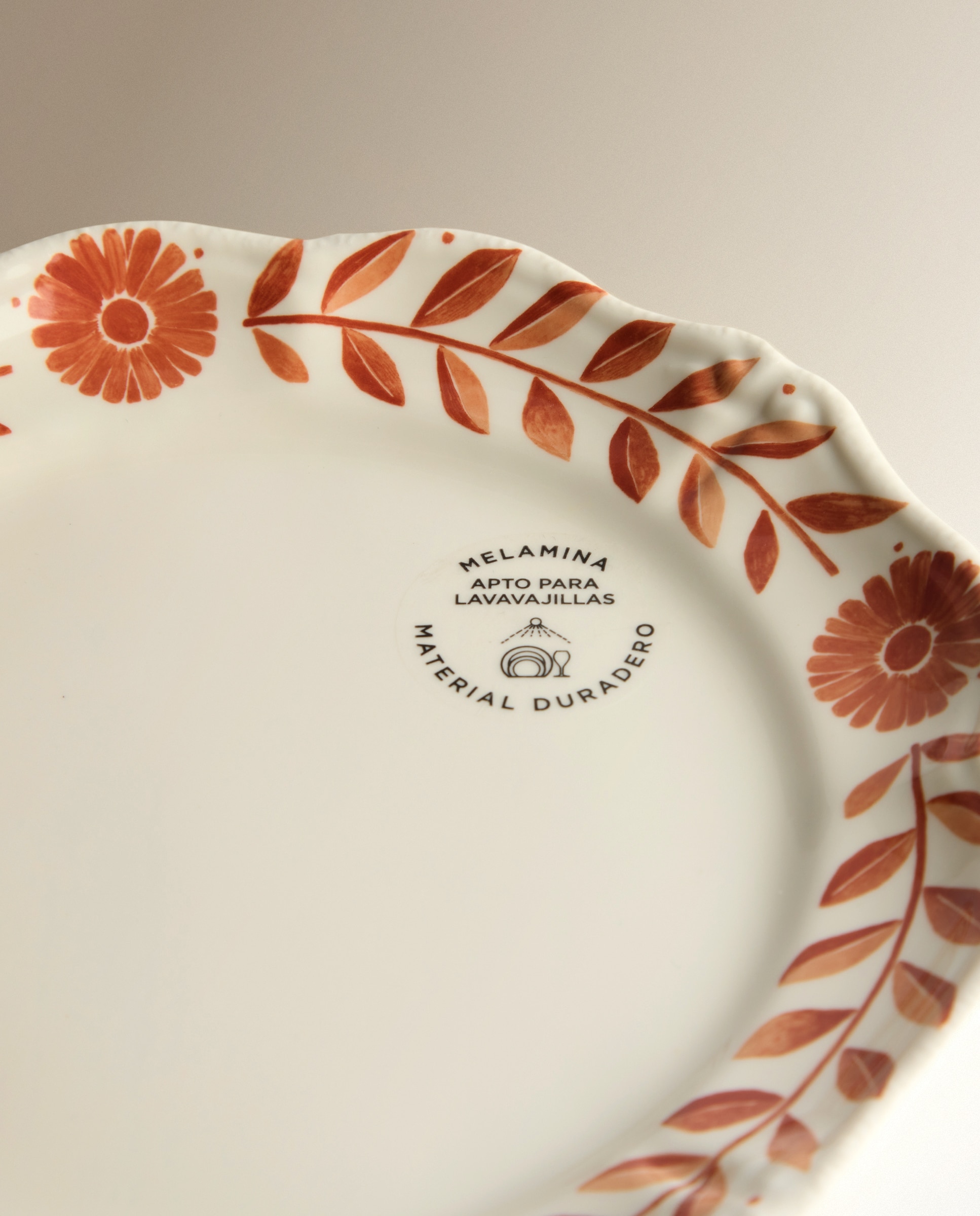 Plato de postre de melamina para exterior Fiore Firenze - Naranja Naranja-4