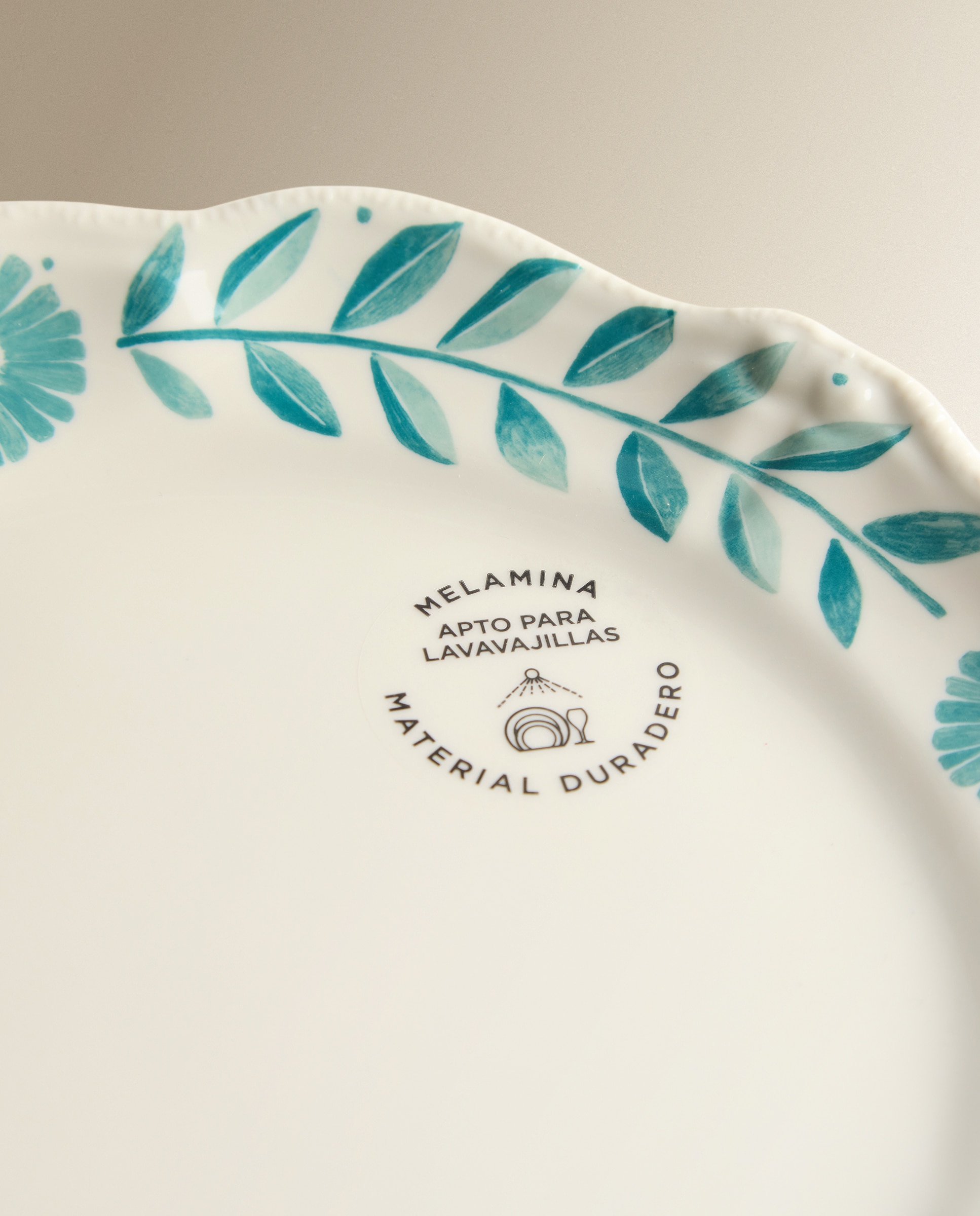 Prato de sobremesa de melamina para exterior Fiore Firenze Azul-4