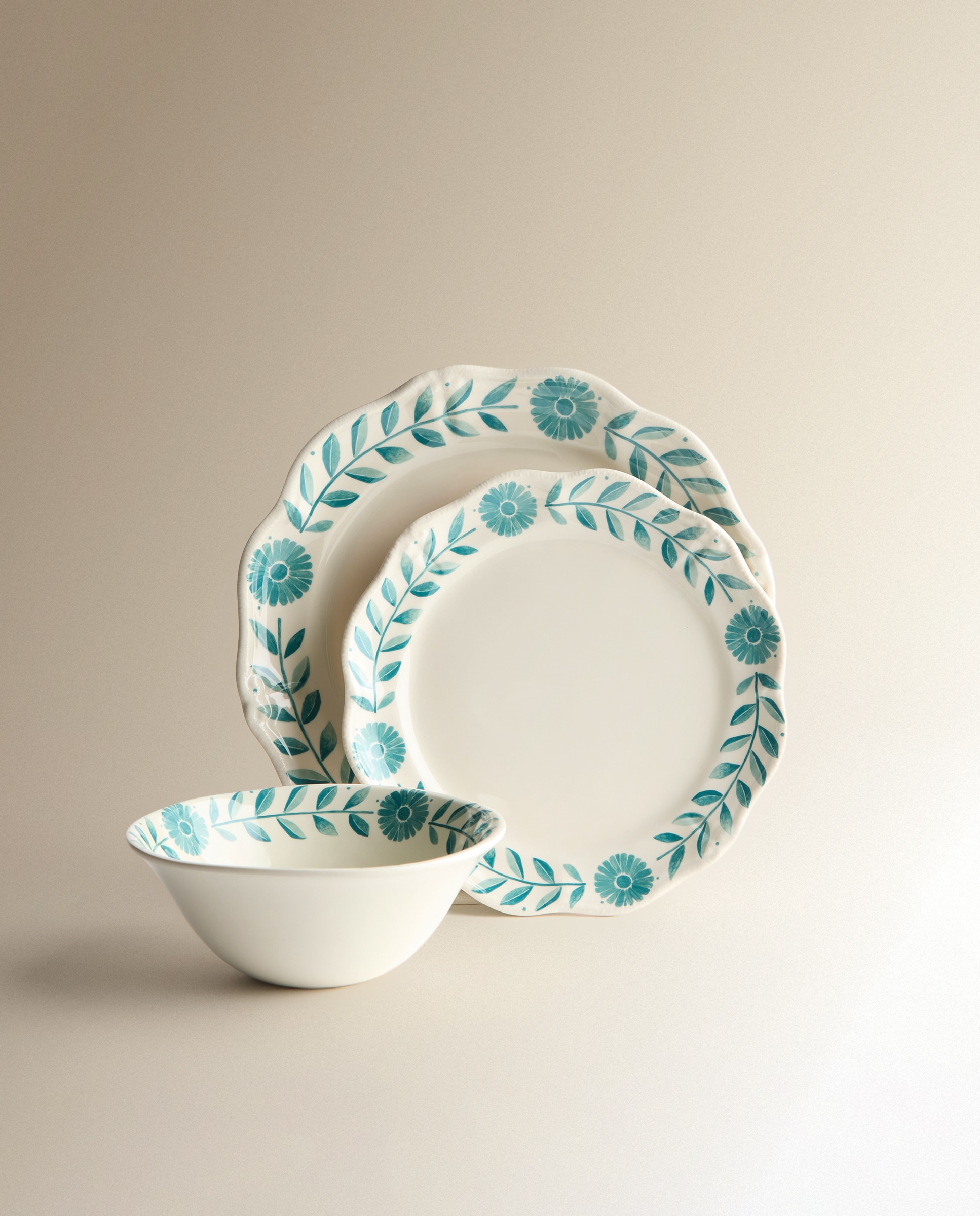 Prato de sobremesa de melamina para exterior Fiore Firenze Azul-5