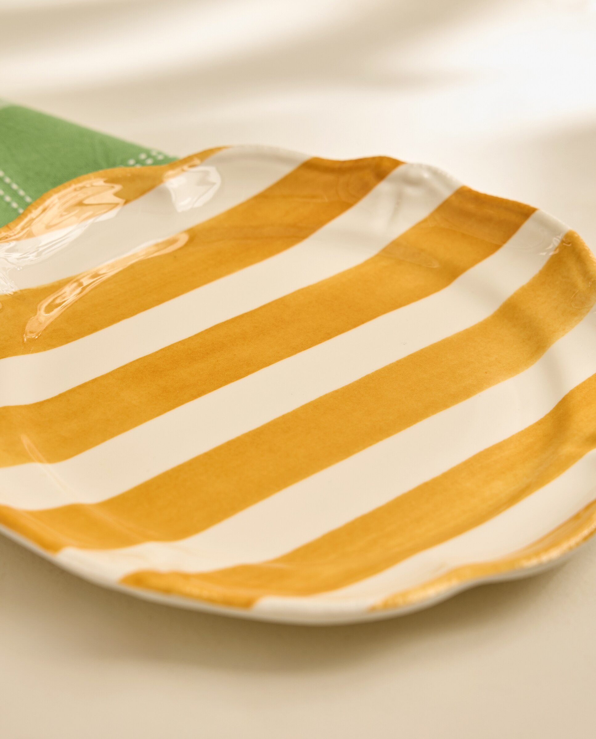 Plato de postre de melamina para exterior Rayas Firenze - Amarillo Amarillo-1