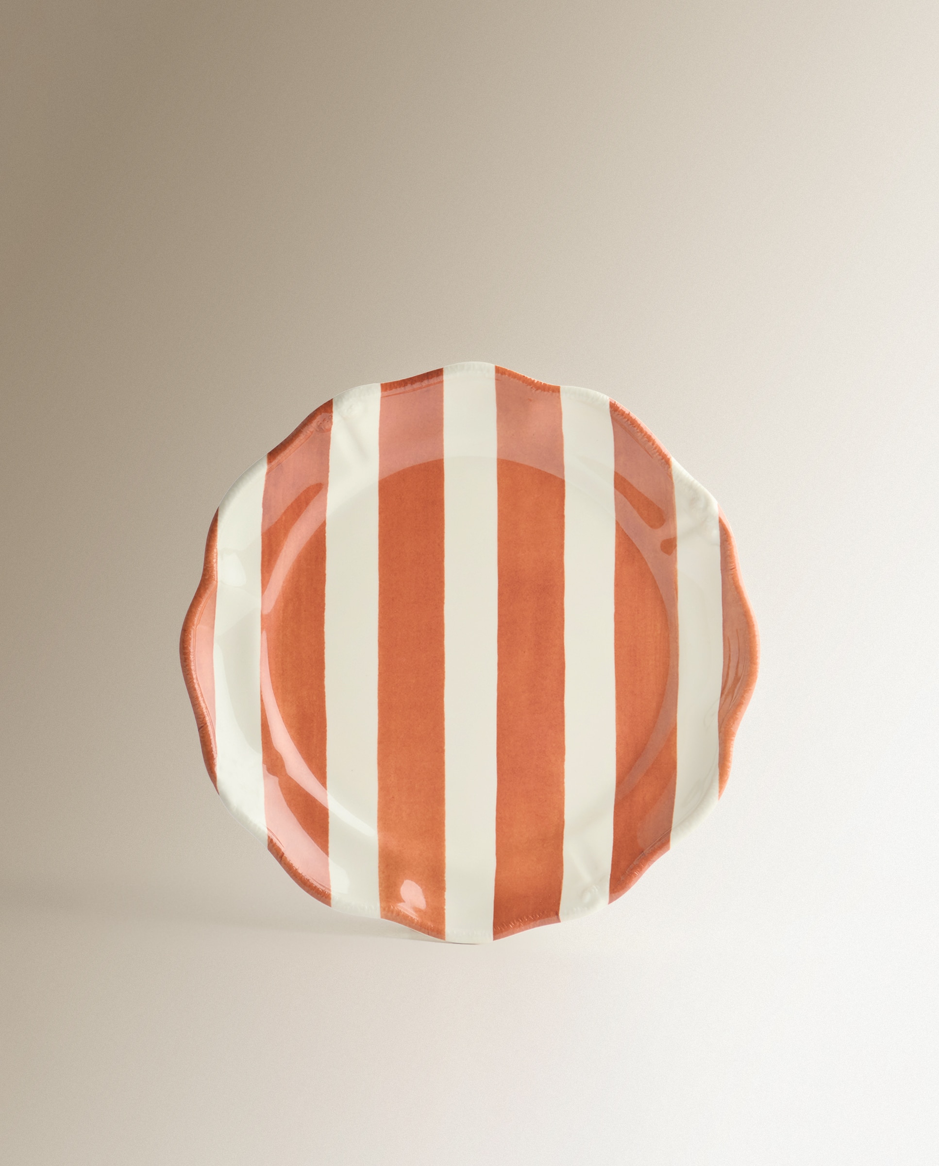 Prato de sobremesa de melamina para exterior Riscas Firenze Laranja-2