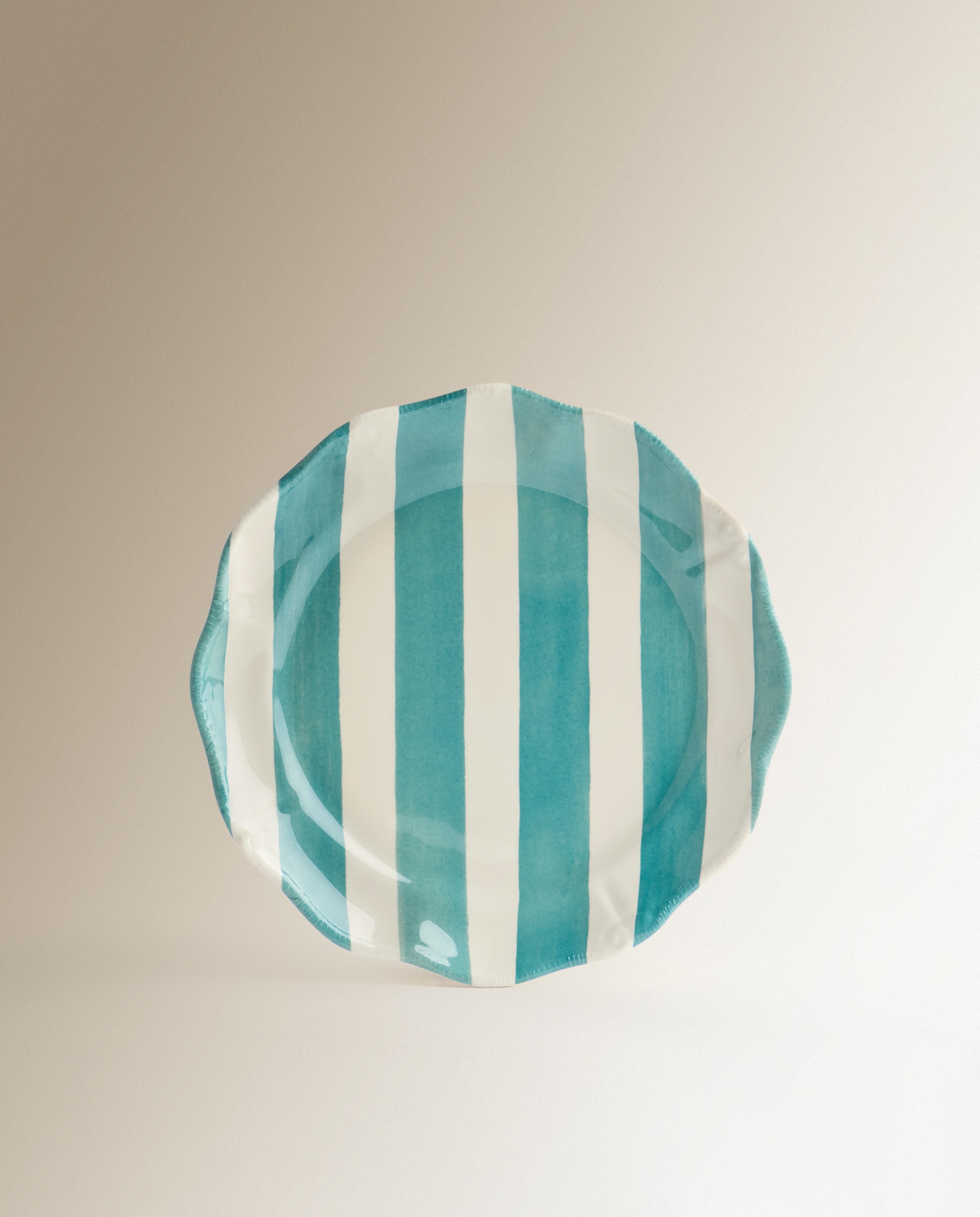Prato de sobremesa de melamina para exterior Riscas Firenze Azul-2