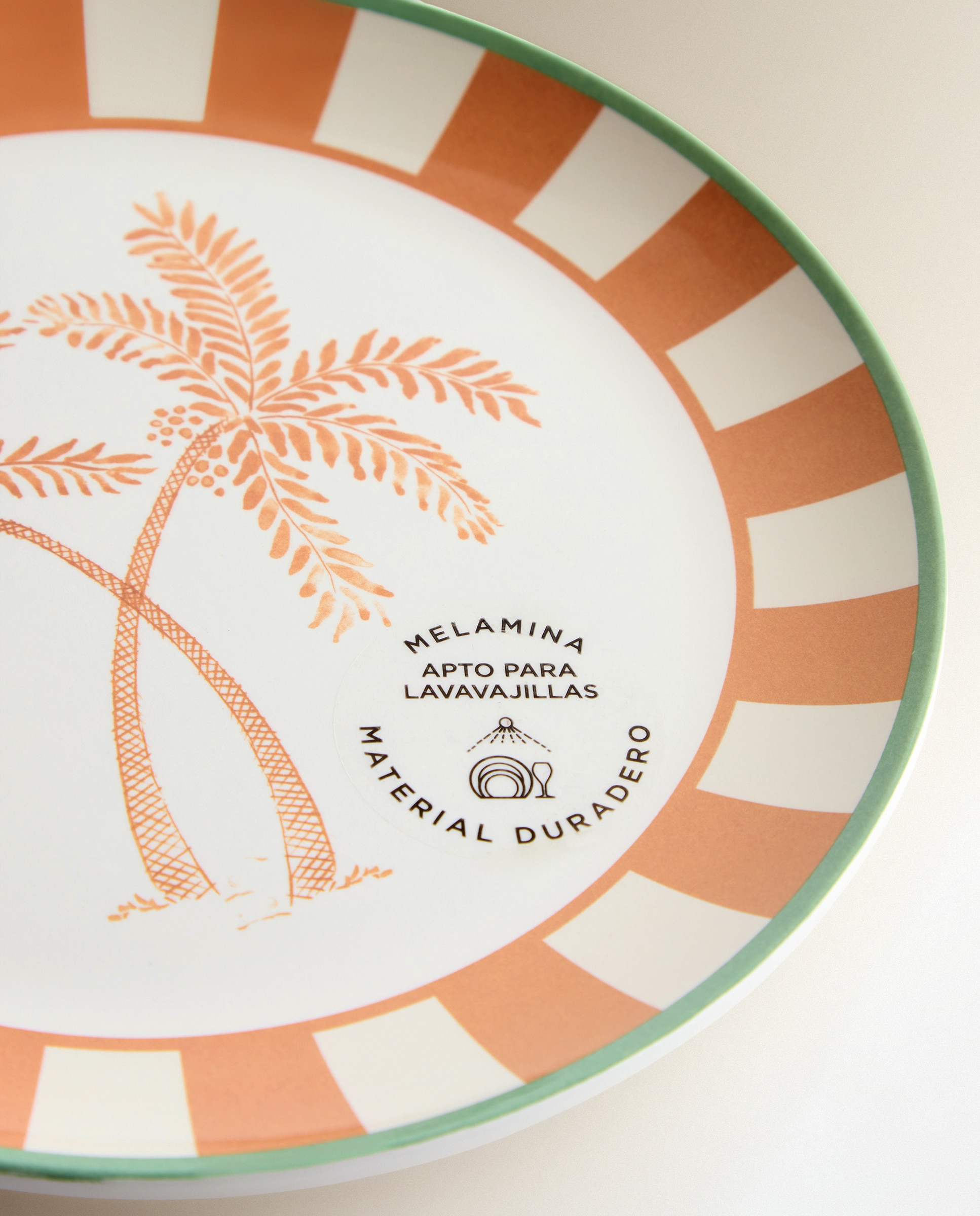Prato de sobremesa de melamina para exterior Vacances Laranja-4