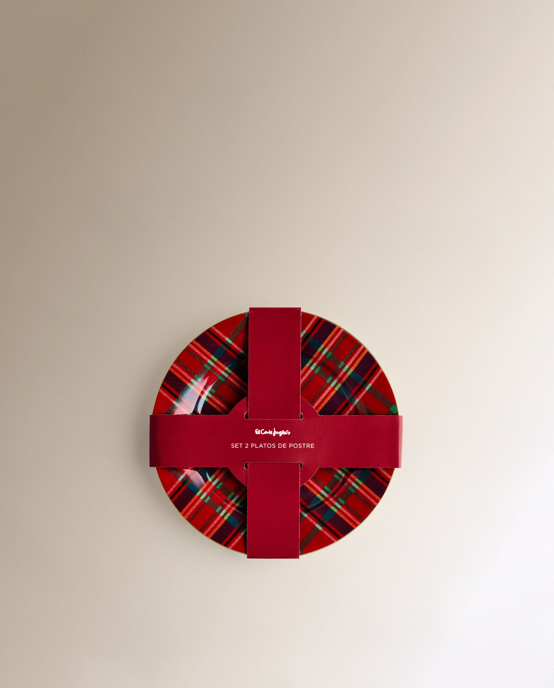 Conjunto de 2 Pratos de Sobremesa McKenzie Natal Vermelho-5