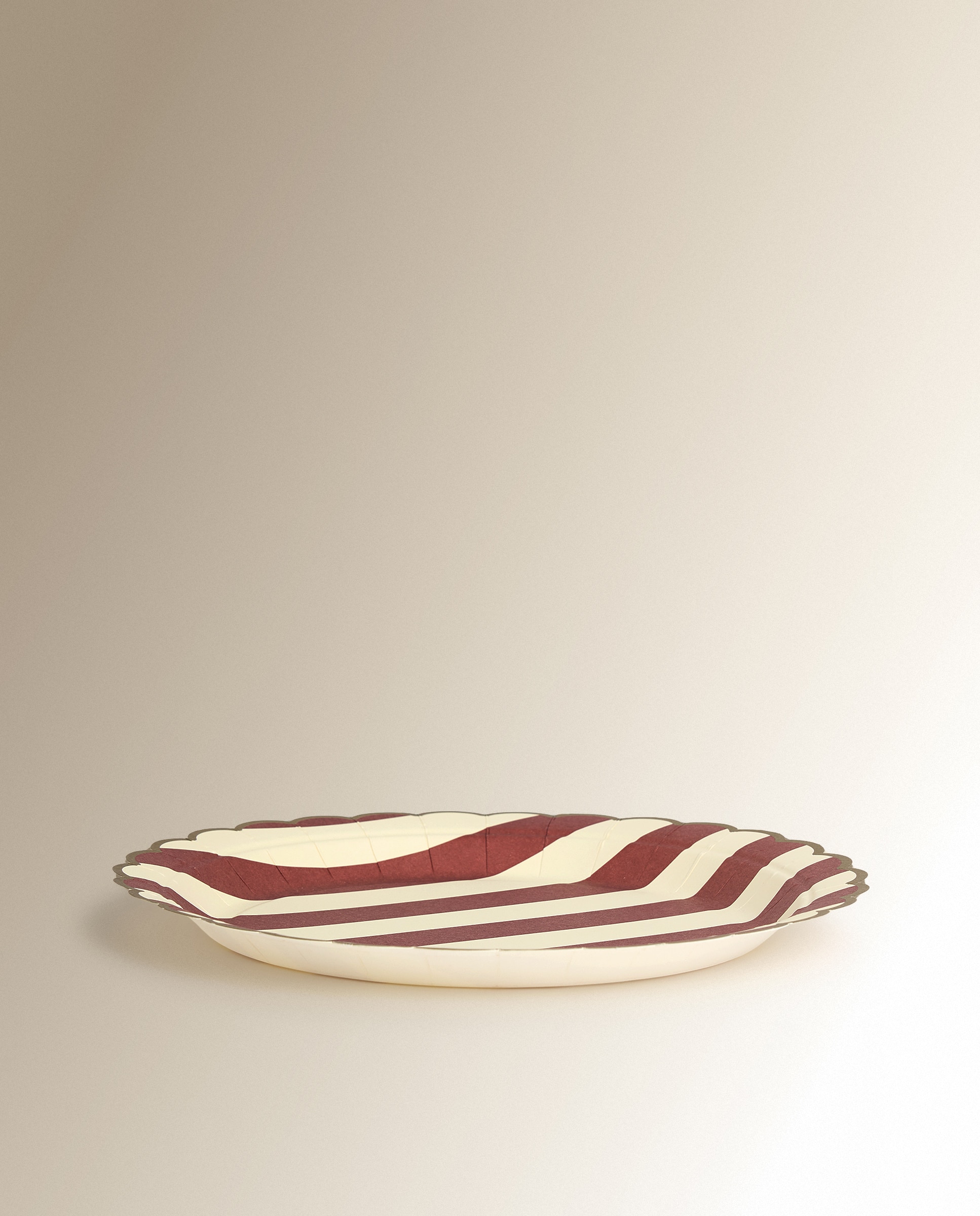 Imagen 2 de Set de 6 platos de postre desechables Rayas Clausville Navidad - Rojo Rojo