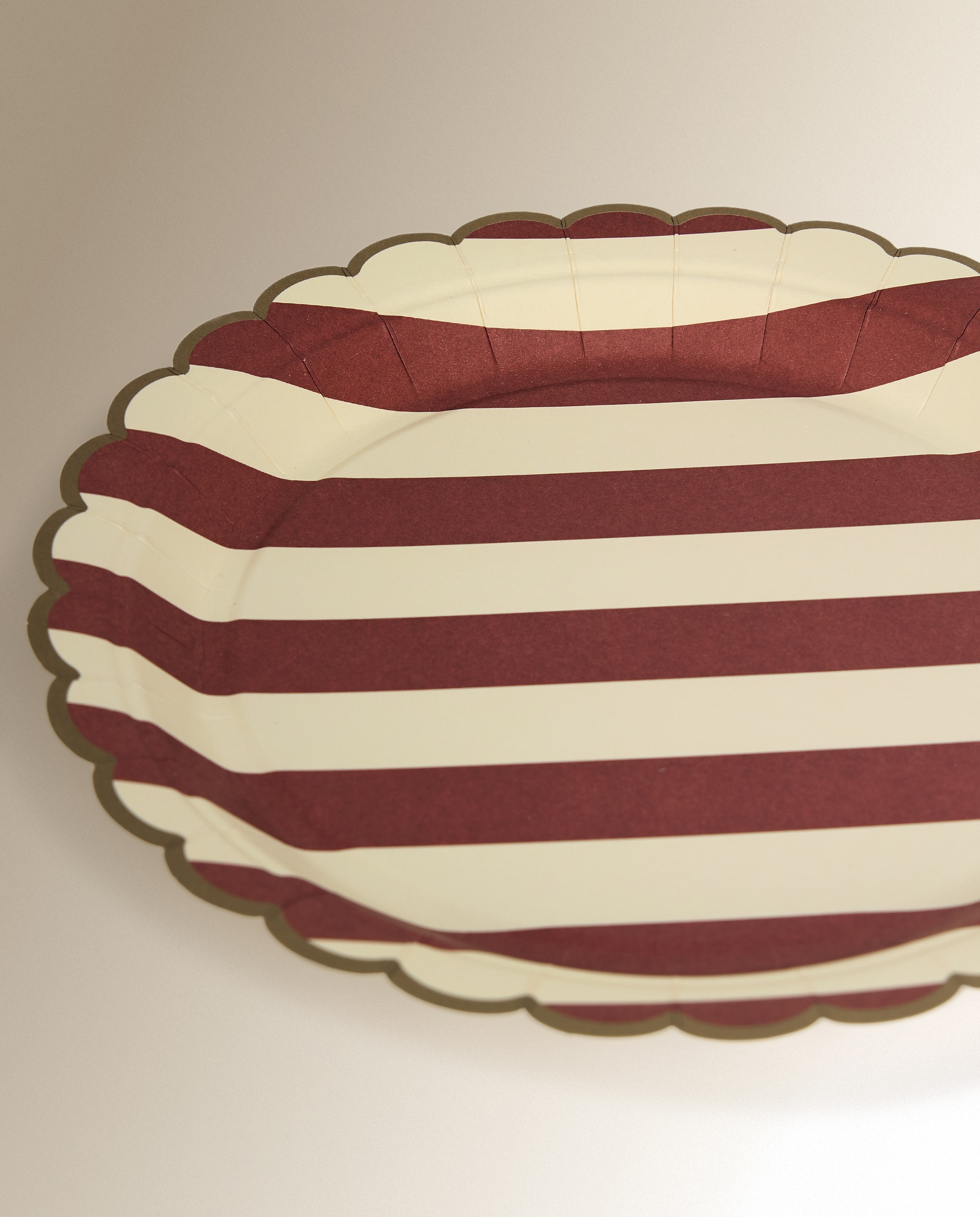 Imagen 3 de Set de 6 platos de postre desechables Rayas Clausville Navidad - Rojo Rojo