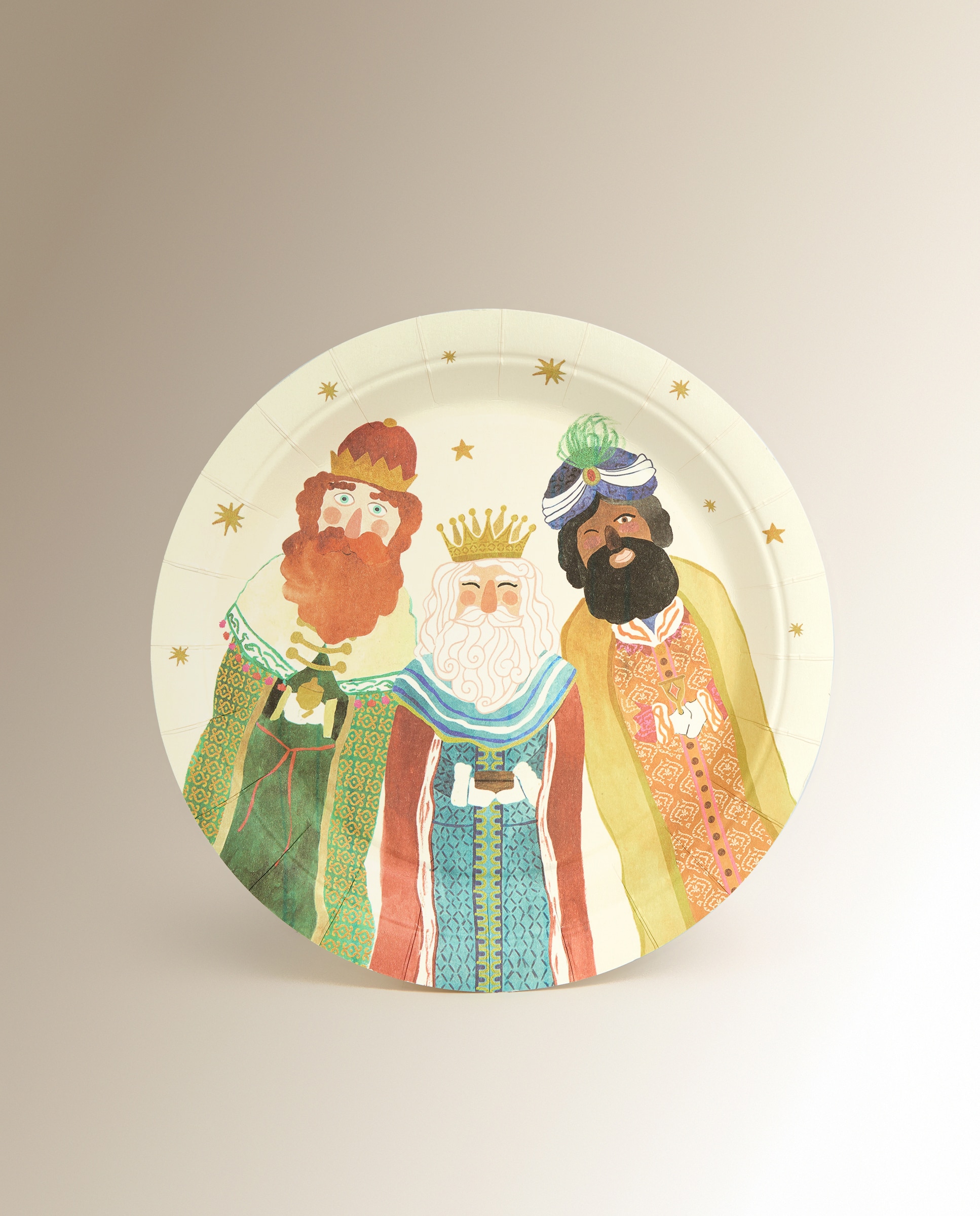 Imagem 0 de Conjunto de 6 Pratos de Sobremesa Descartáveis Reis Magos Natal