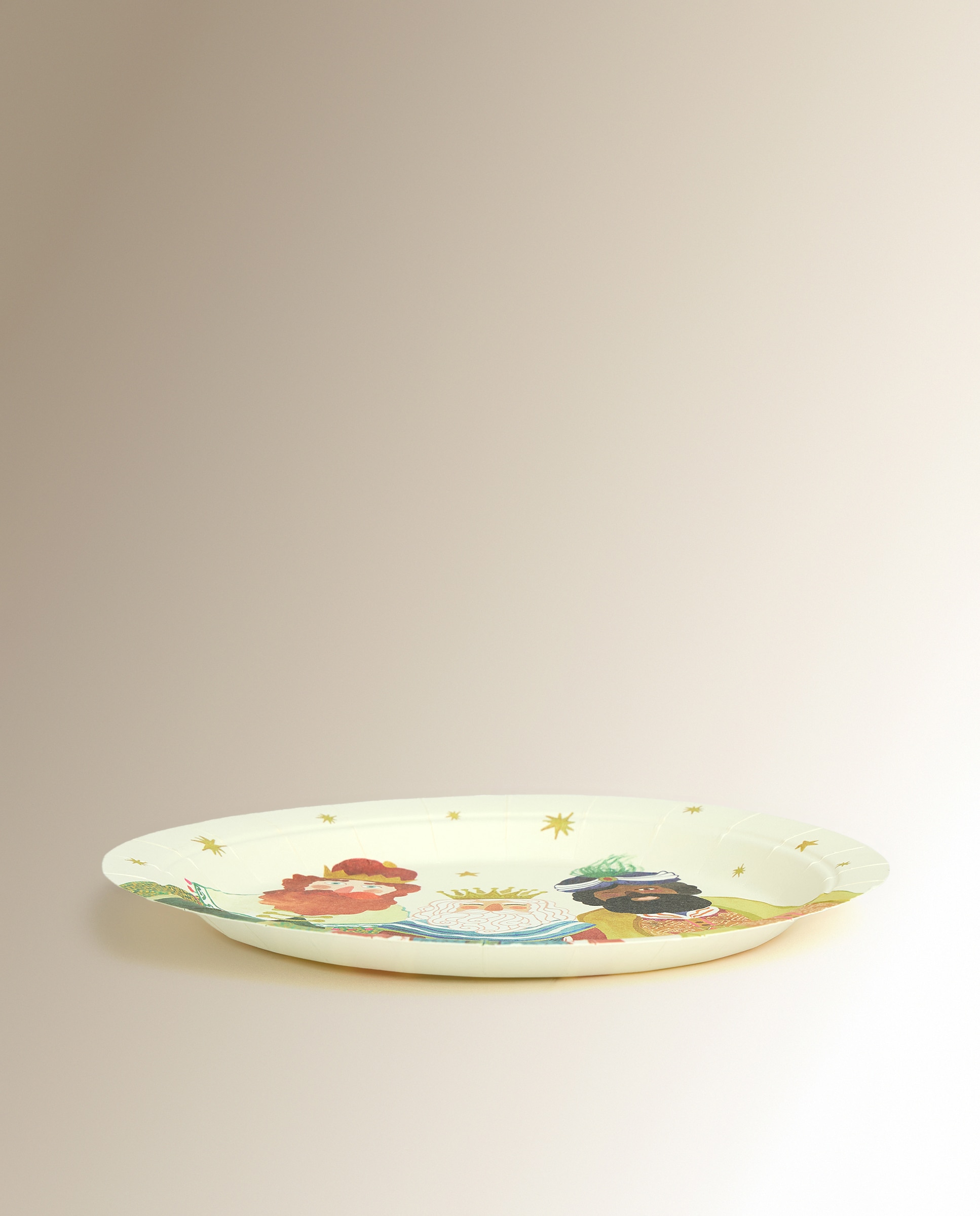 Conjunto de 6 Pratos de Sobremesa Descartáveis Reis Magos Natal Multicolor-2