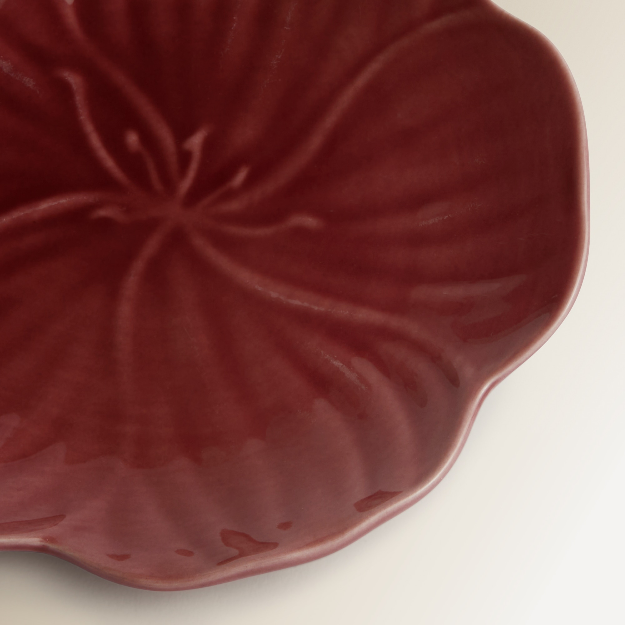 Prato de pão em forma de flor Polka Malva-3