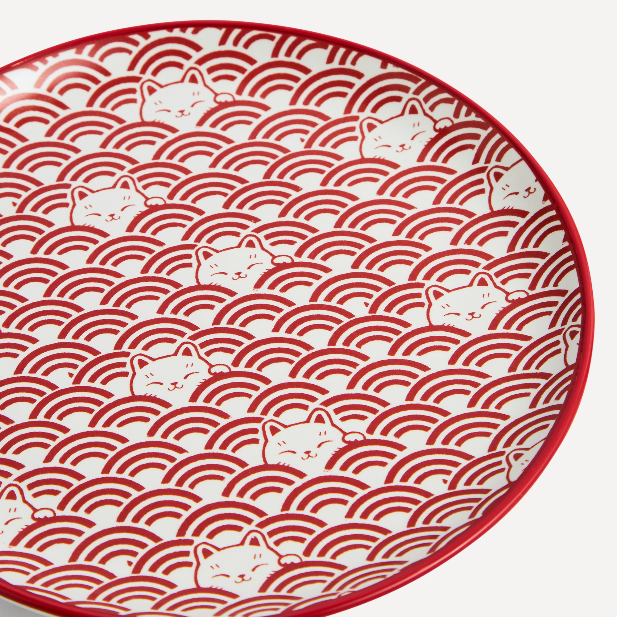 Prato de Aperitivo Gatinhos Manekineko Basics Vermelho-3