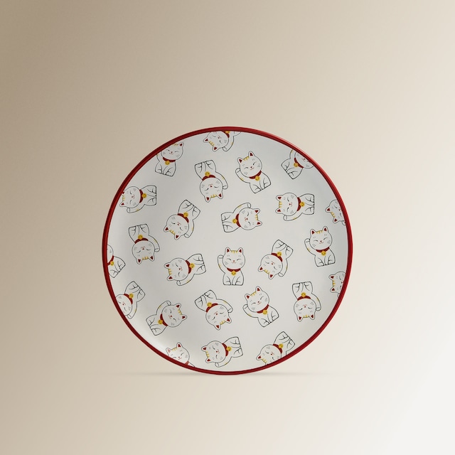 Imagen 0 de Plato de aperitivo Gatitos con ribete rojo Manekineko Basics El Corte Inglés