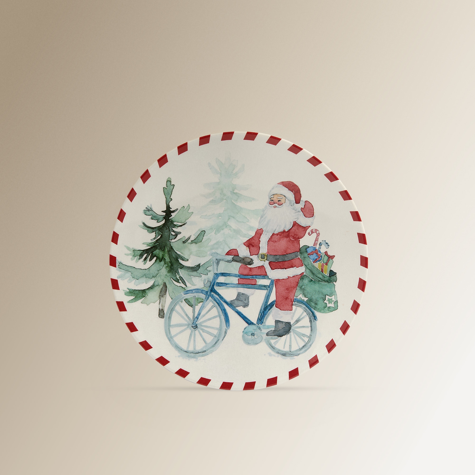 Prato de Pão de Melamina Pai Natal na Aldeia Multicolor-1