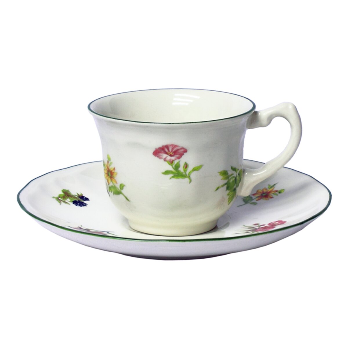 Chávena de café com prato Flores e Frutas San Claudio Multicolor-1