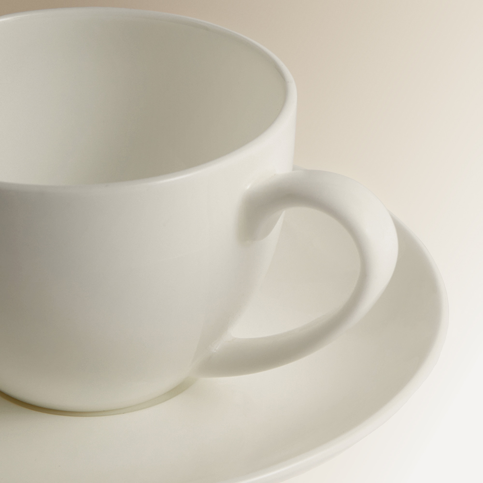 Chávena de café com prato redondo Bone China El Corte Inglés Branco-3