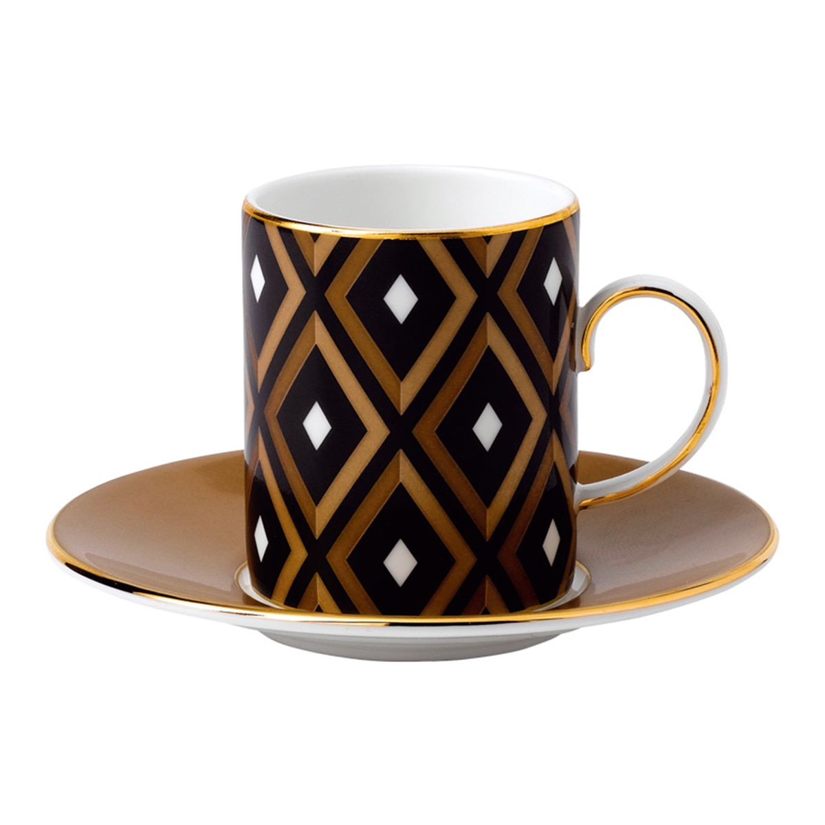 Conjunto de 4 chávenas de café com prato Gio Gold Preto-2