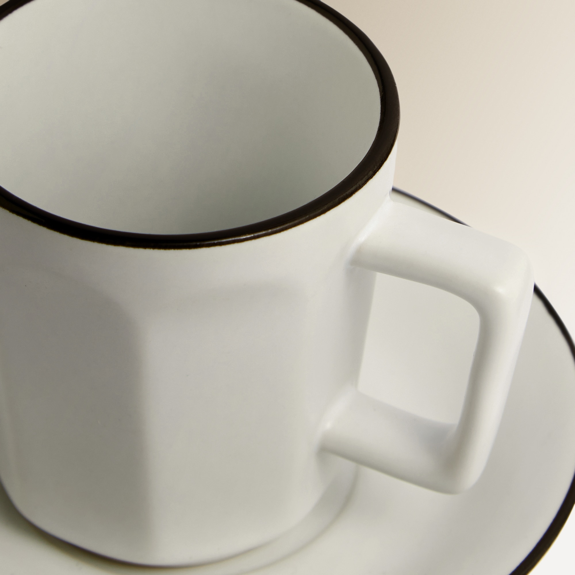 Taza de café con plato Brunch Basics El Corte Inglés Blanco-2