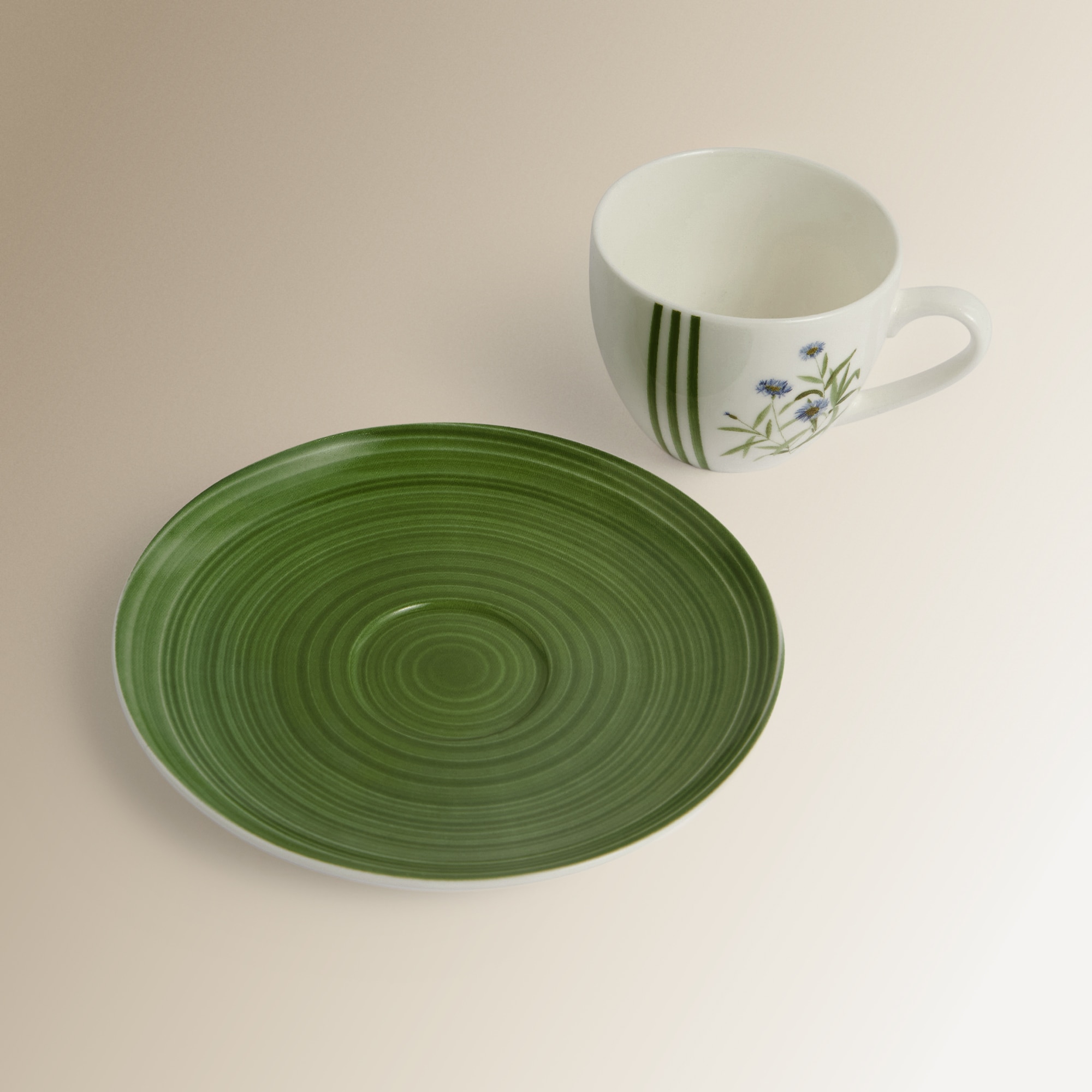 Conjunto de 2 Chávenas de Café com Prato Ledbury Verde-4