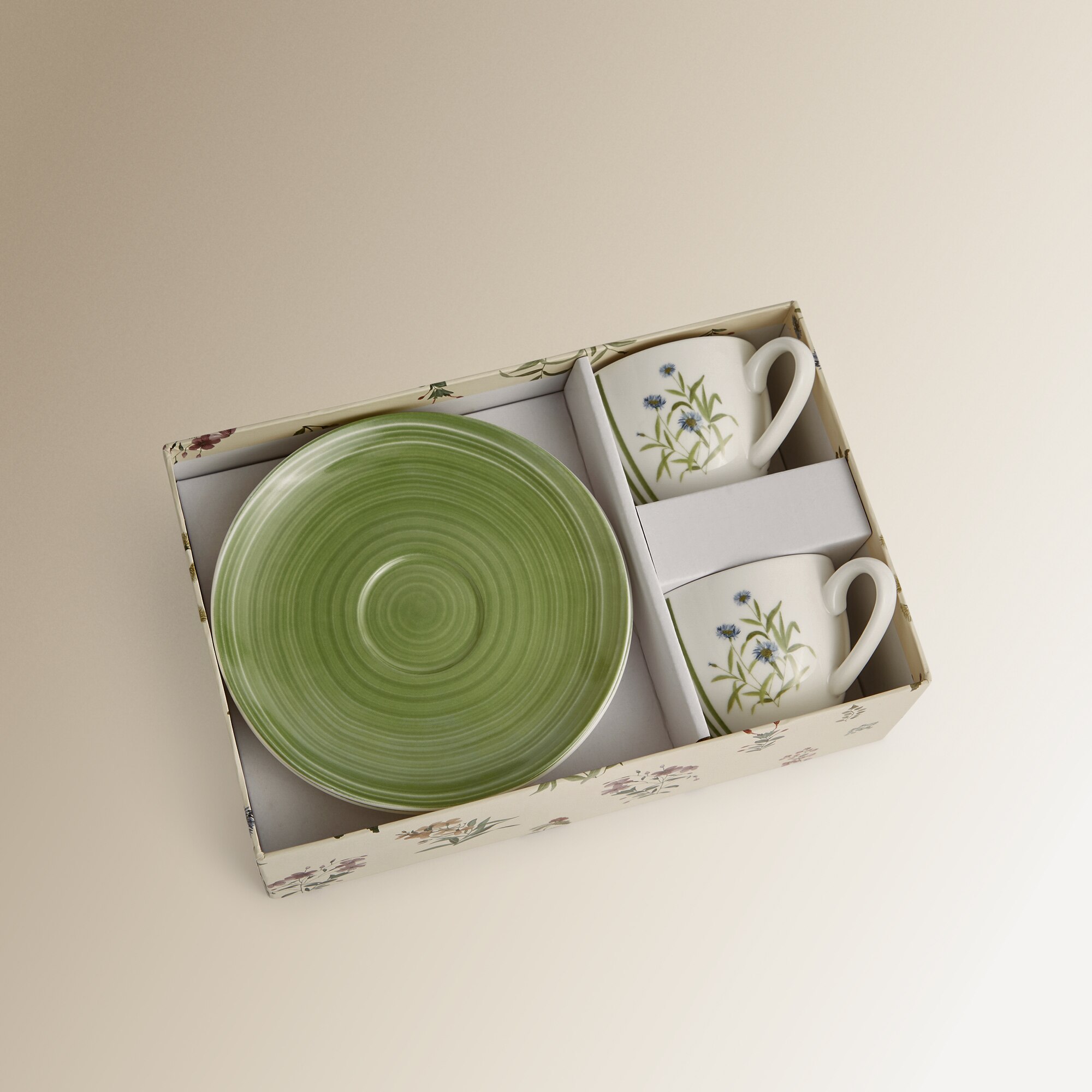 Conjunto de 2 Chávenas de Café com Prato Ledbury Verde-5