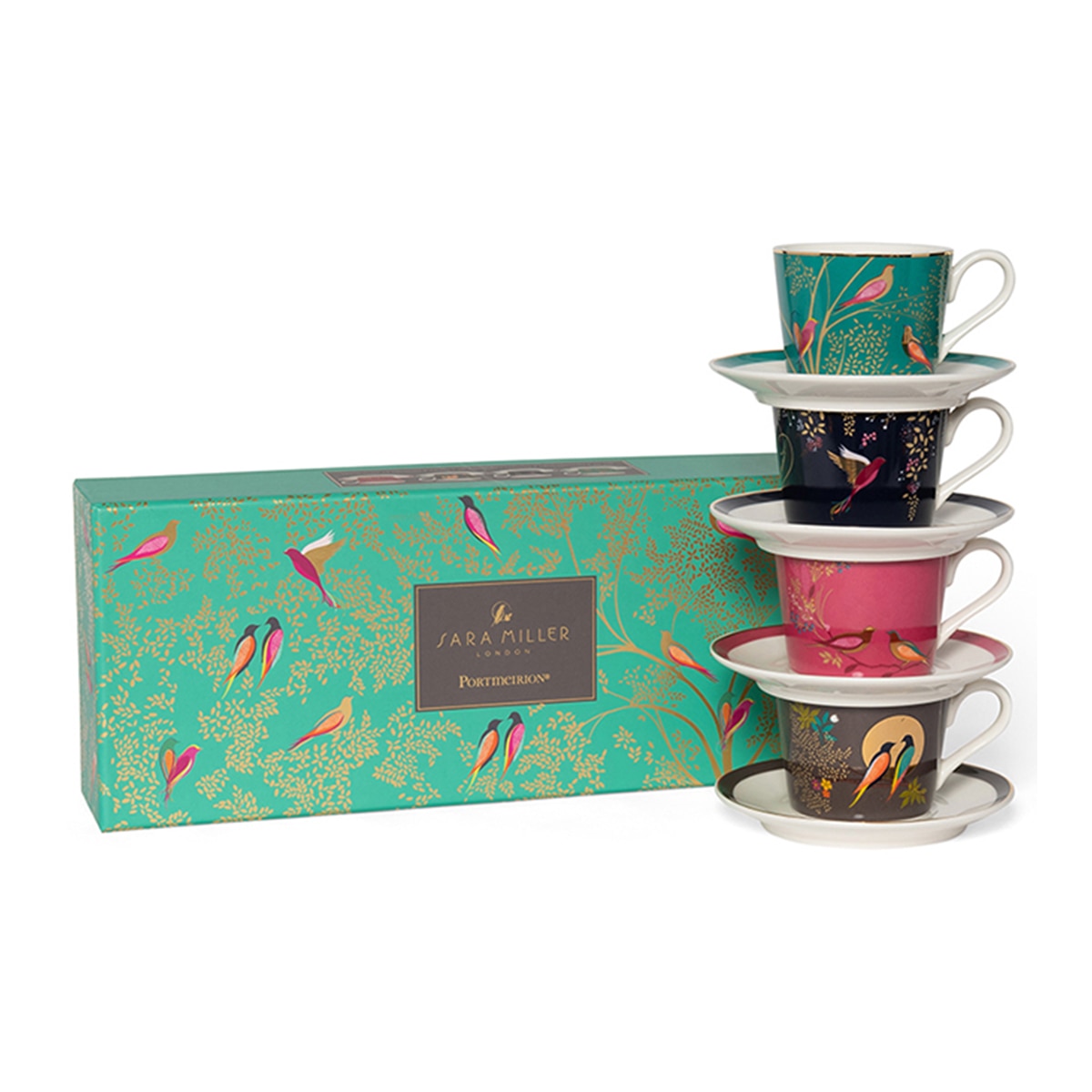 Conjunto de 4 Chávenas de Café com Prato Sara-Miller Chelsea Multicolor-1