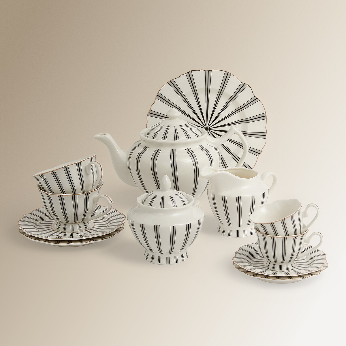 Set de 2 tazas de café con plato Hélice El Corte Inglés Negro-4