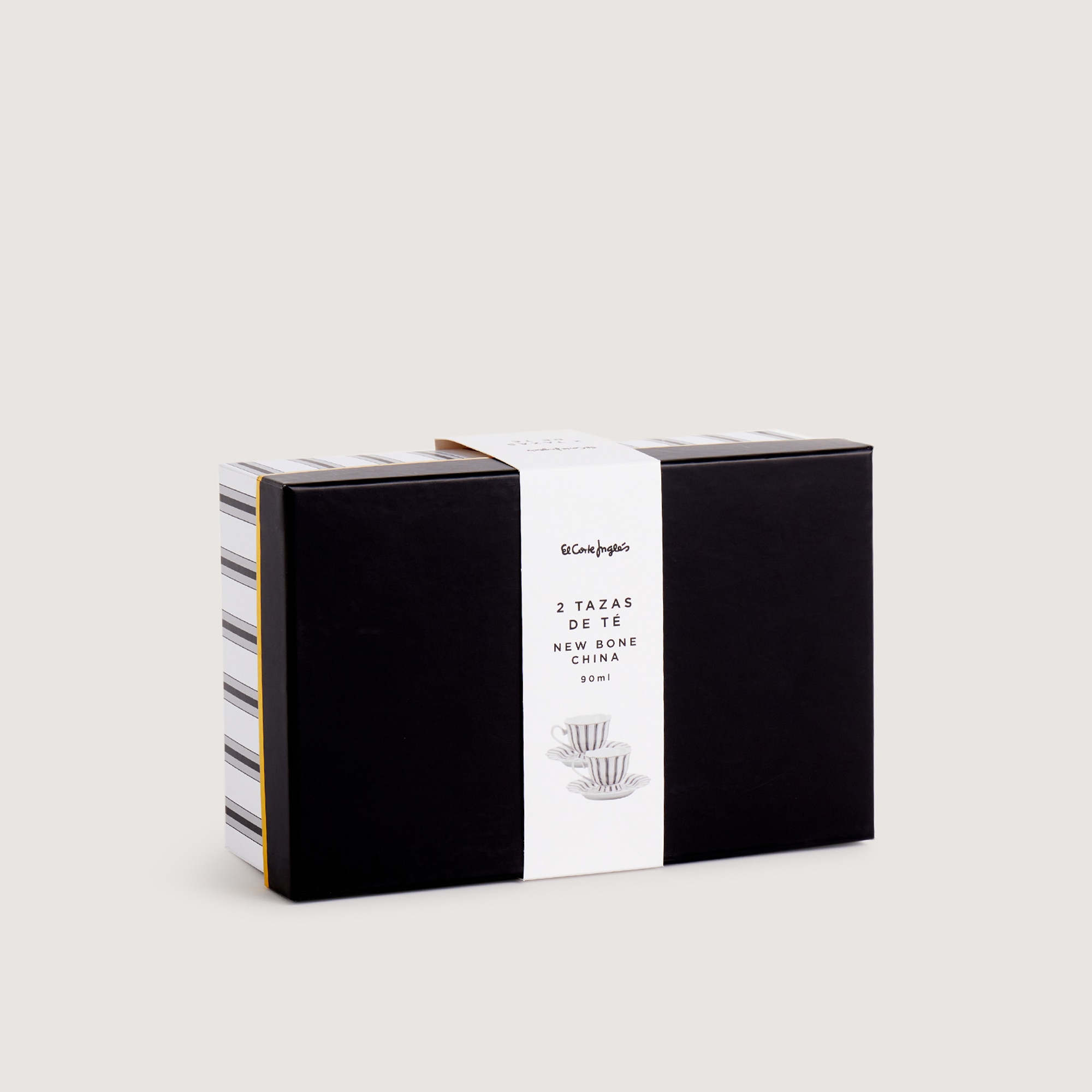 Conjunto de 2 Chávenas de Café com Prato Hélice Preto-5