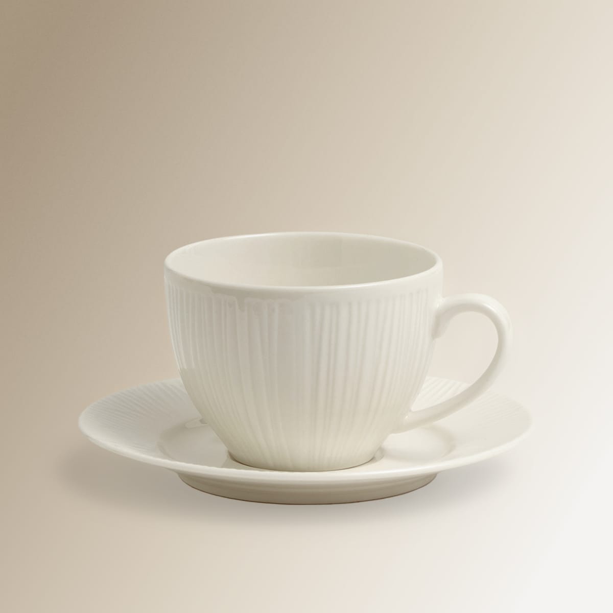 Taza de café con plato Roma Basics El Corte Inglés Blanco-1