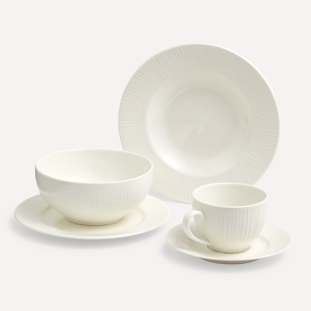 Taza de café con plato Roma Basics El Corte Inglés Blanco-4