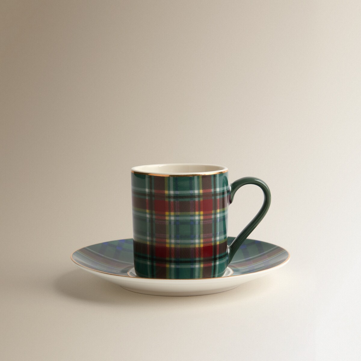 Taza de café con plato Mckenzie Navidad Verde-2