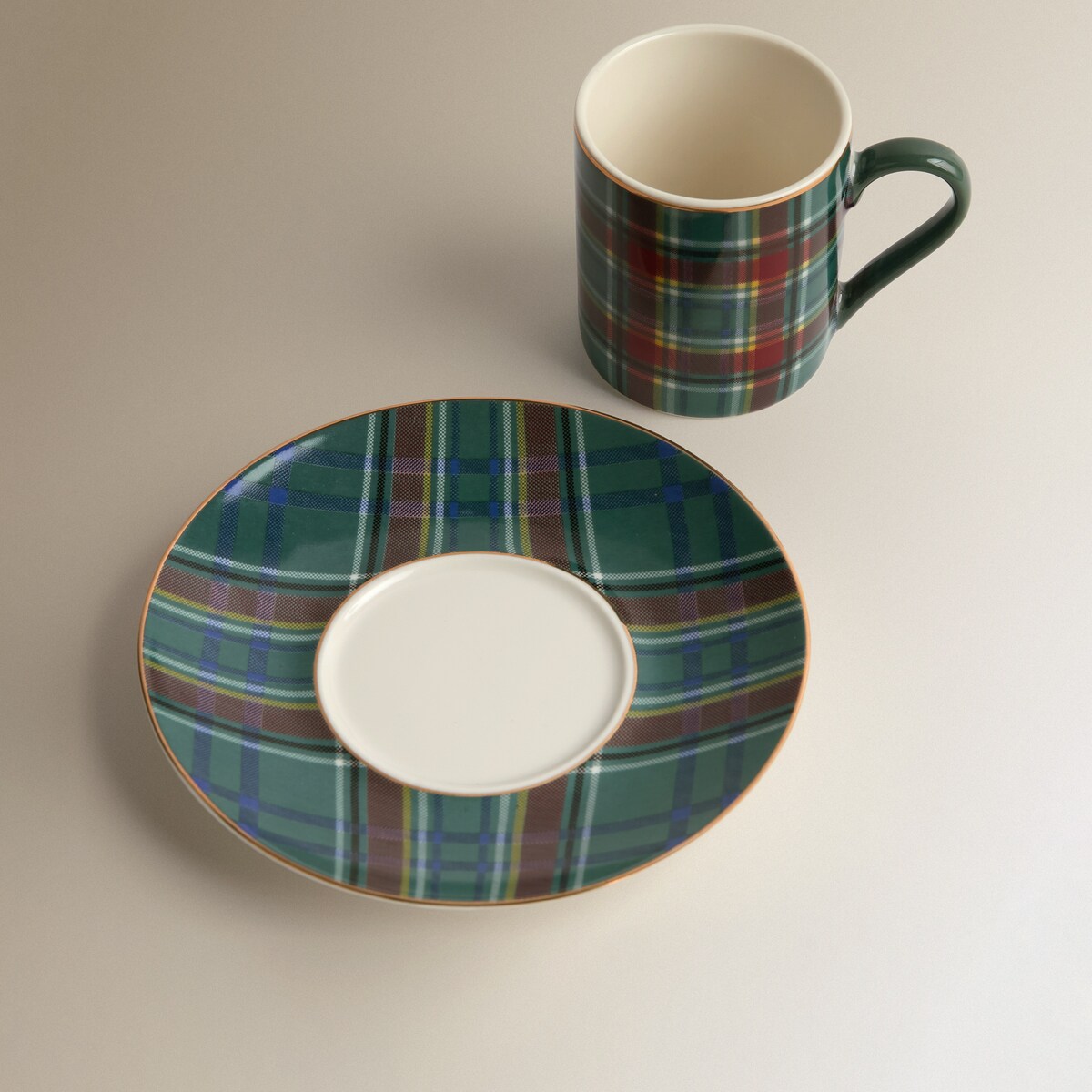 Taza de café con plato Mckenzie Navidad Verde-3