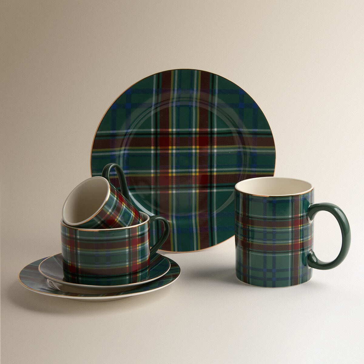Taza de café con plato Mckenzie Navidad Verde-4