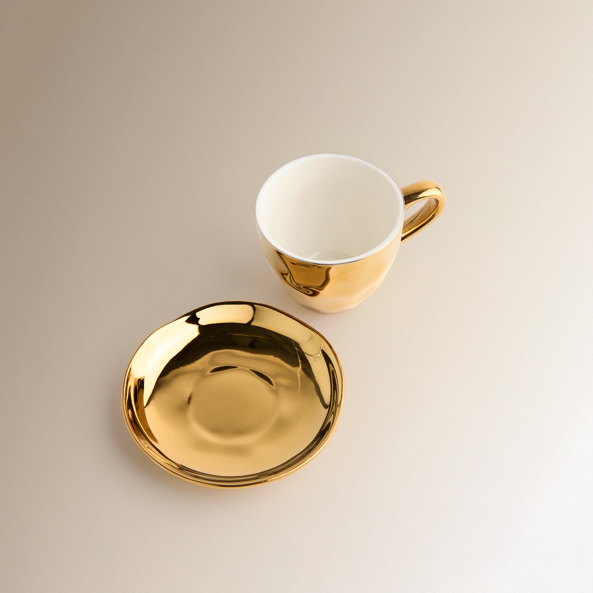 Conjunto de 2 Chávenas de Café com Prato Organic - Dourado Cinzento-3