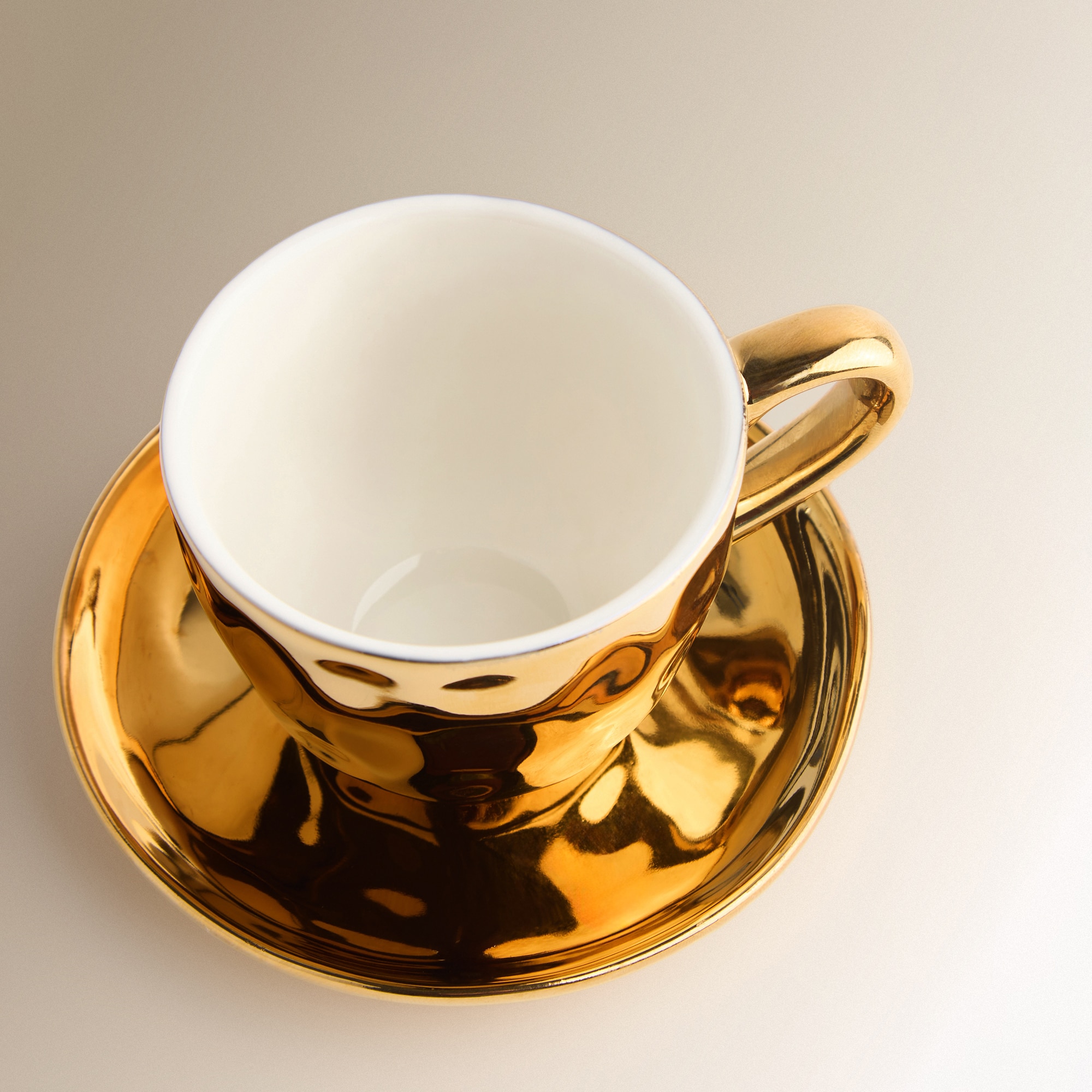 Conjunto de 2 Chávenas de Café com Prato Organic - Dourado Cinzento-4