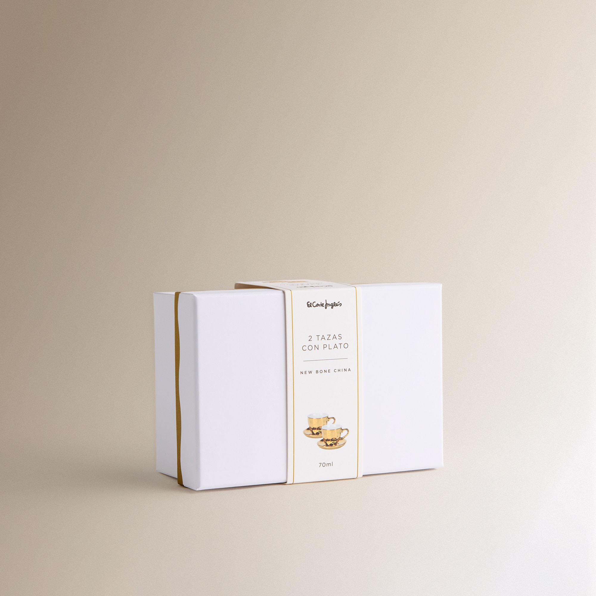 Conjunto de 2 Chávenas de Café com Prato Organic - Dourado Cinzento-5