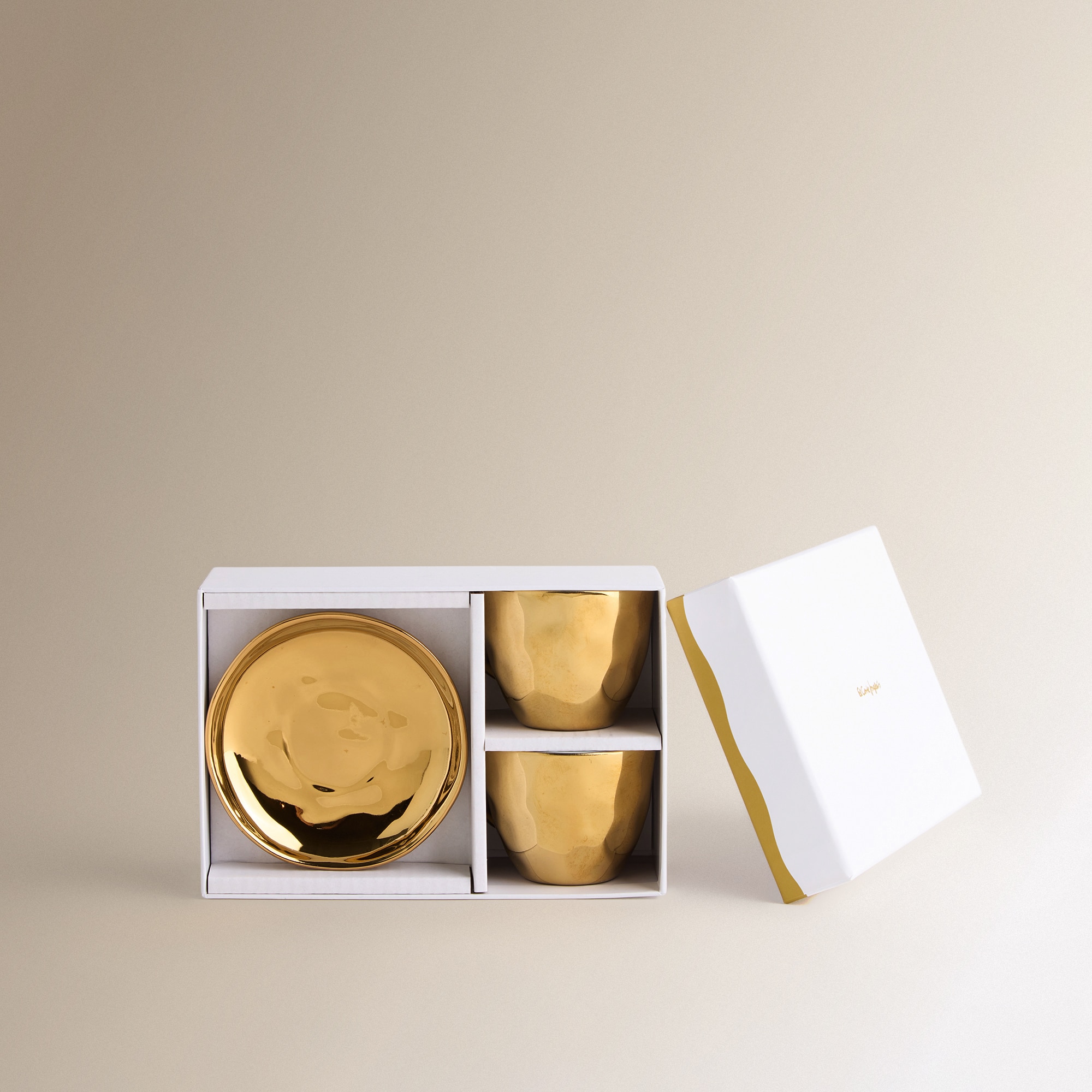 Conjunto de 2 Chávenas de Café com Prato Organic - Dourado Cinzento-6