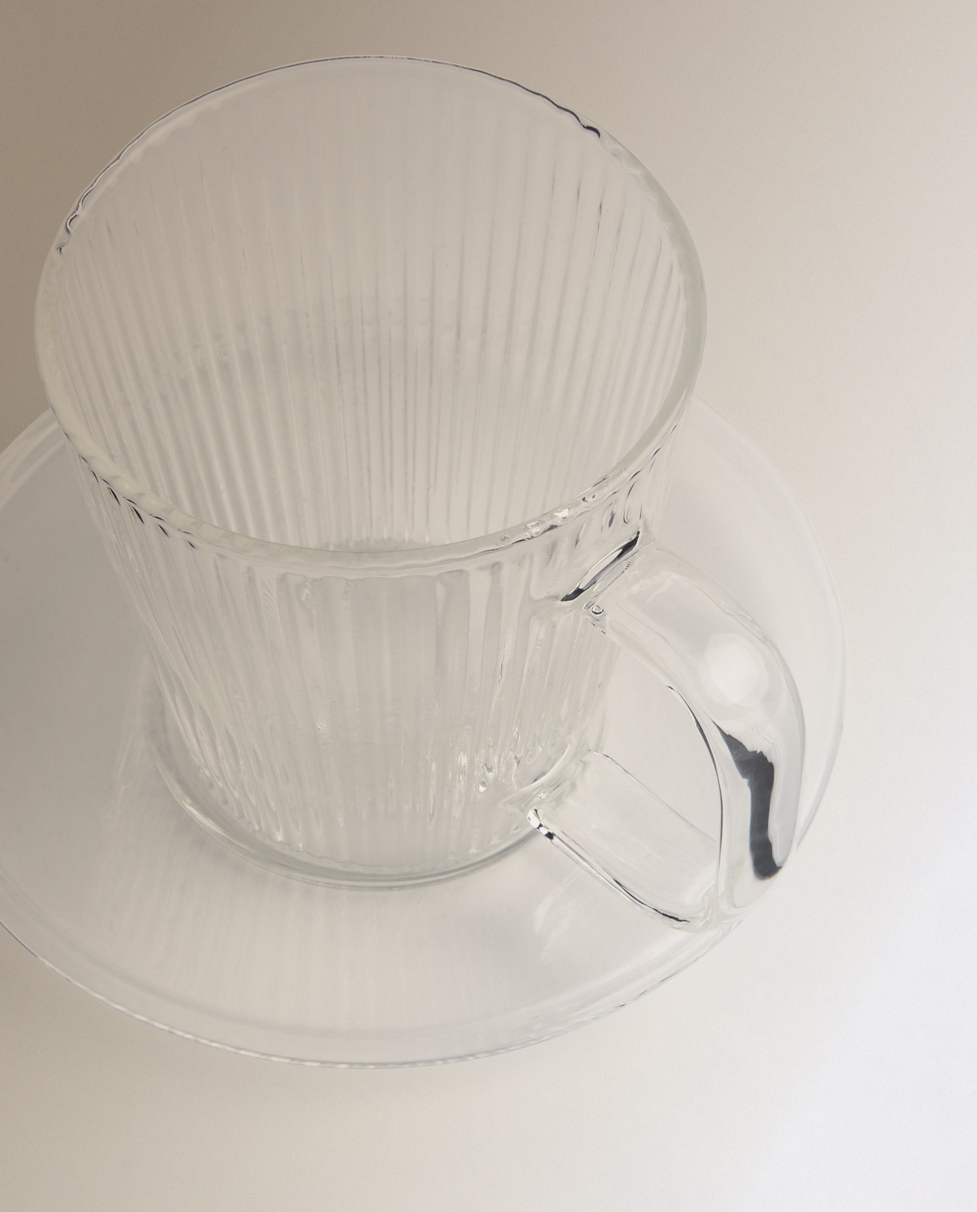 Chávena de Café com Prato de Vidro Skov Transparente-3