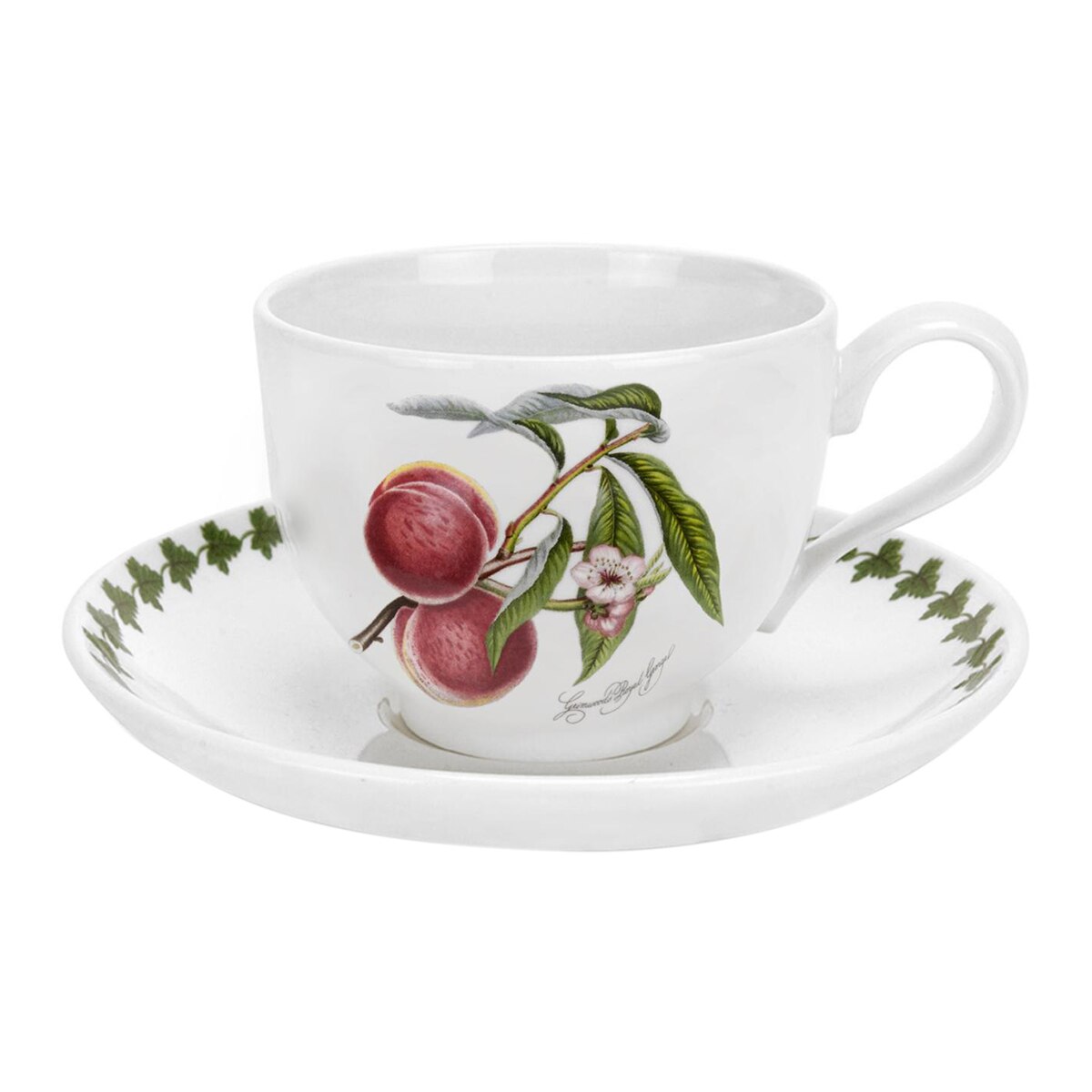 Chávena de chá com prato Pomona Melocotón Portmeirion Multicolor-1